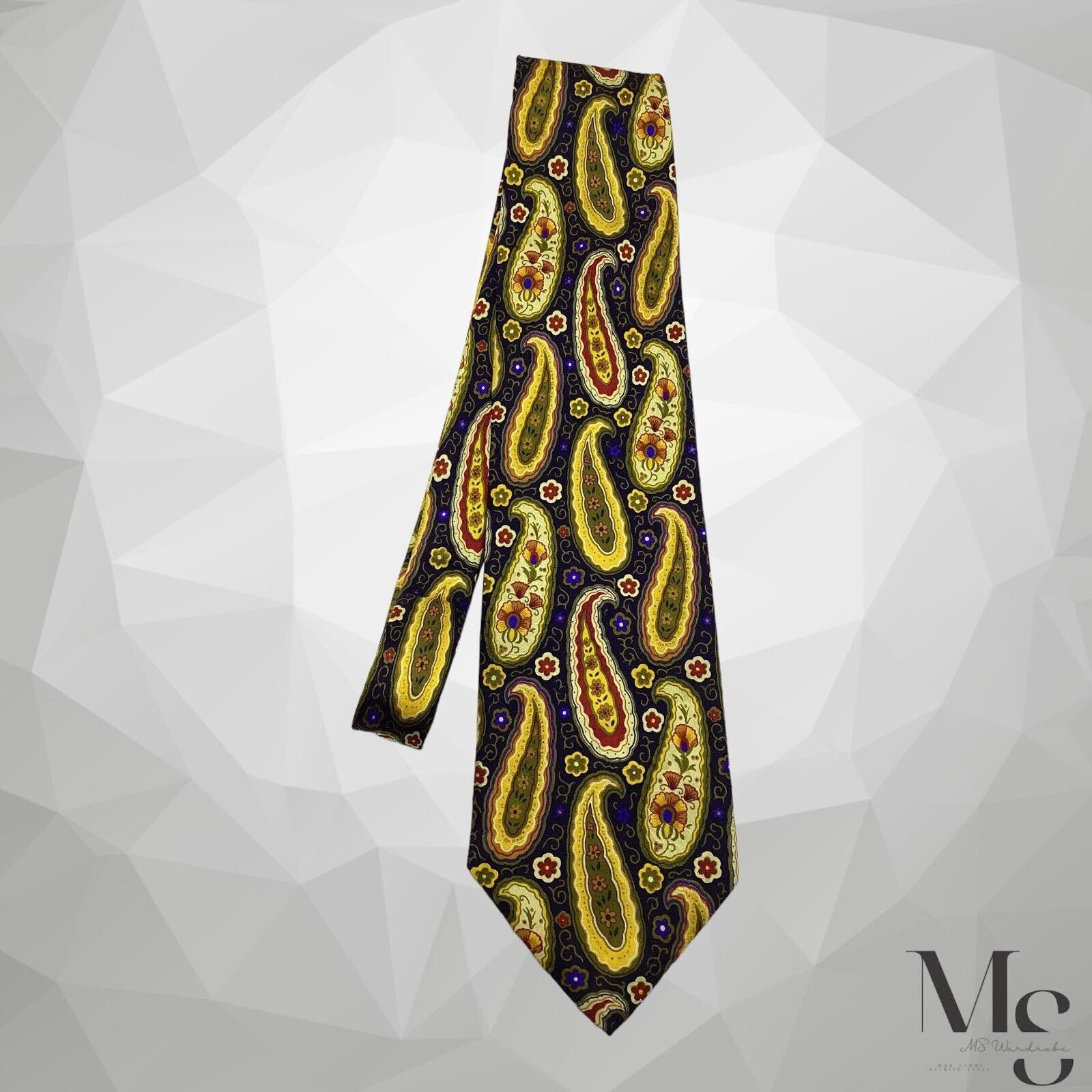 Other EFFETTI PERSONALI Blue Gold Paisley Silk Tie Made In Italy W Size ONE SIZE - 7 Thumbnail