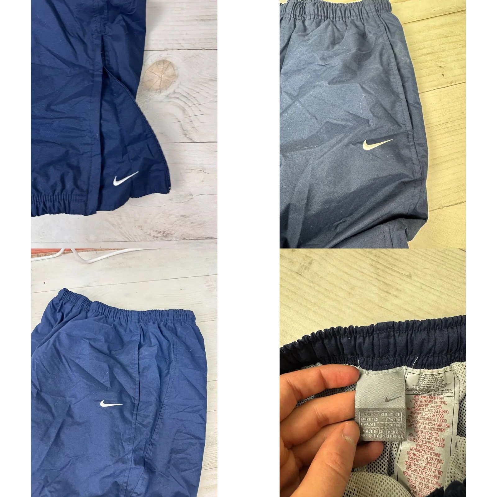 Nike VINTAGE Nike Track Pants Men S Blue Nylon Drill 00s Swoosh Nylon Drill 90s 00s Nike Track Pants Mens Blue S Size US 29 - 8 Thumbnail