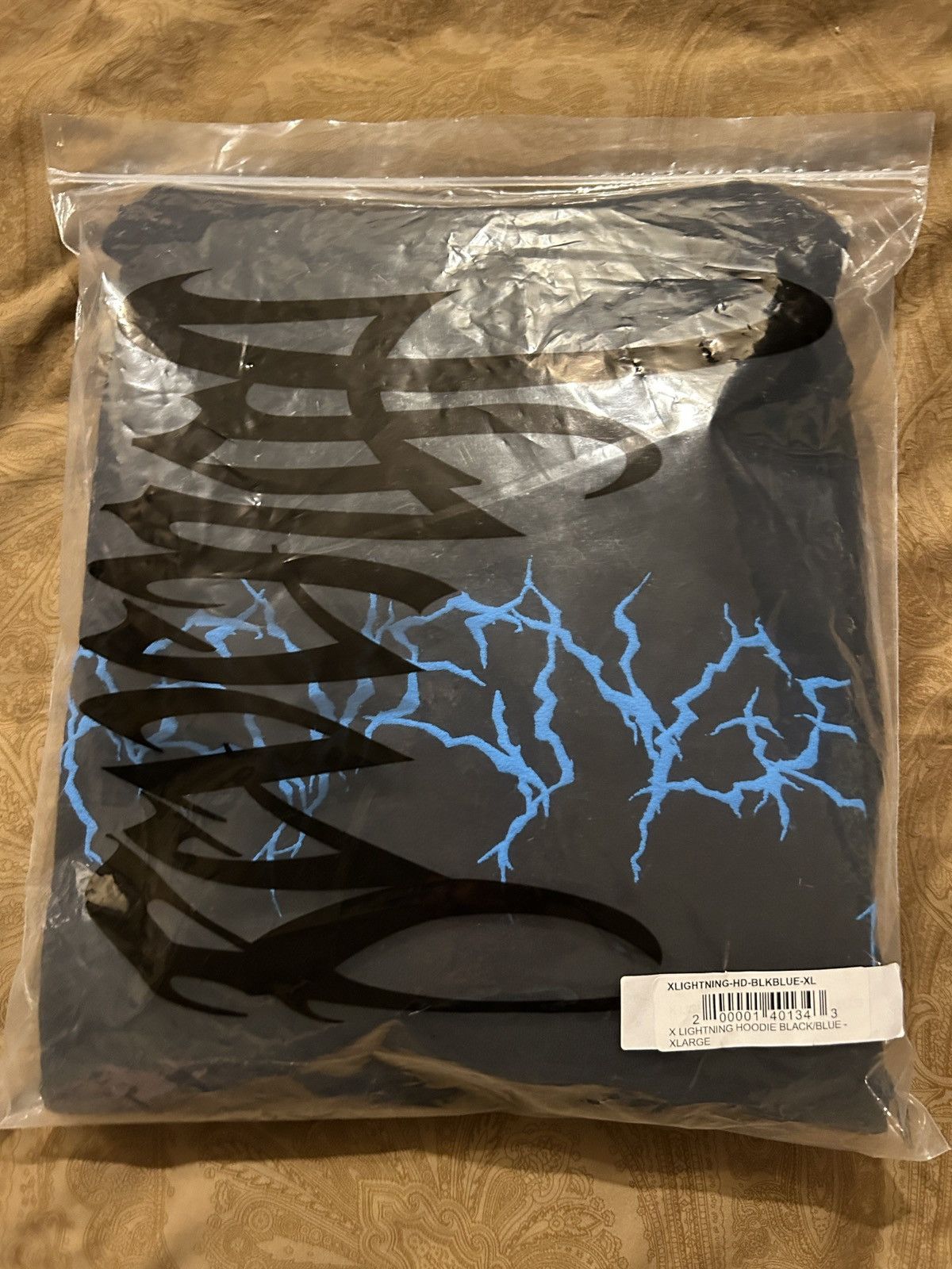 Image of Revenge Xxxtentacion Blue Lightning Kill Hoodie in Black, Men's (Size XL)