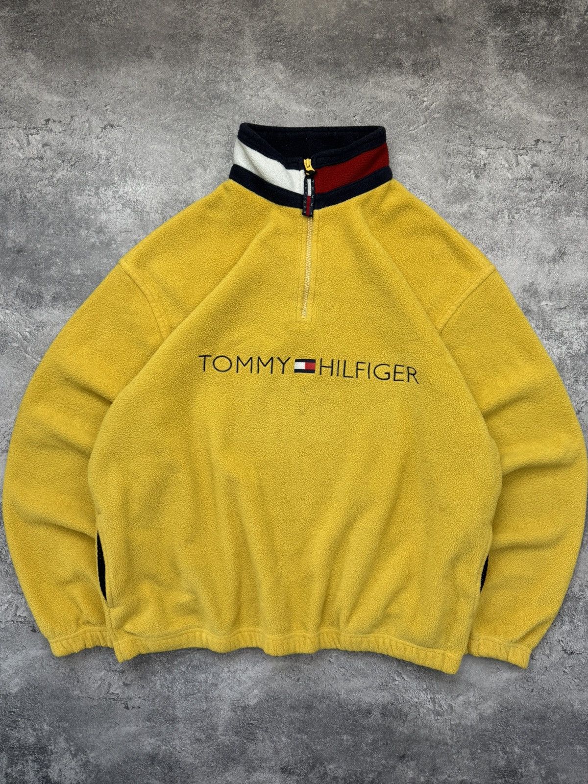 Tommy Hilfiger Vintage Tommy Hilfiger Fleece 1/4 Zip Jacket Big Logo Y2K Size US L / EU 52-54 / 3 - 6 Thumbnail