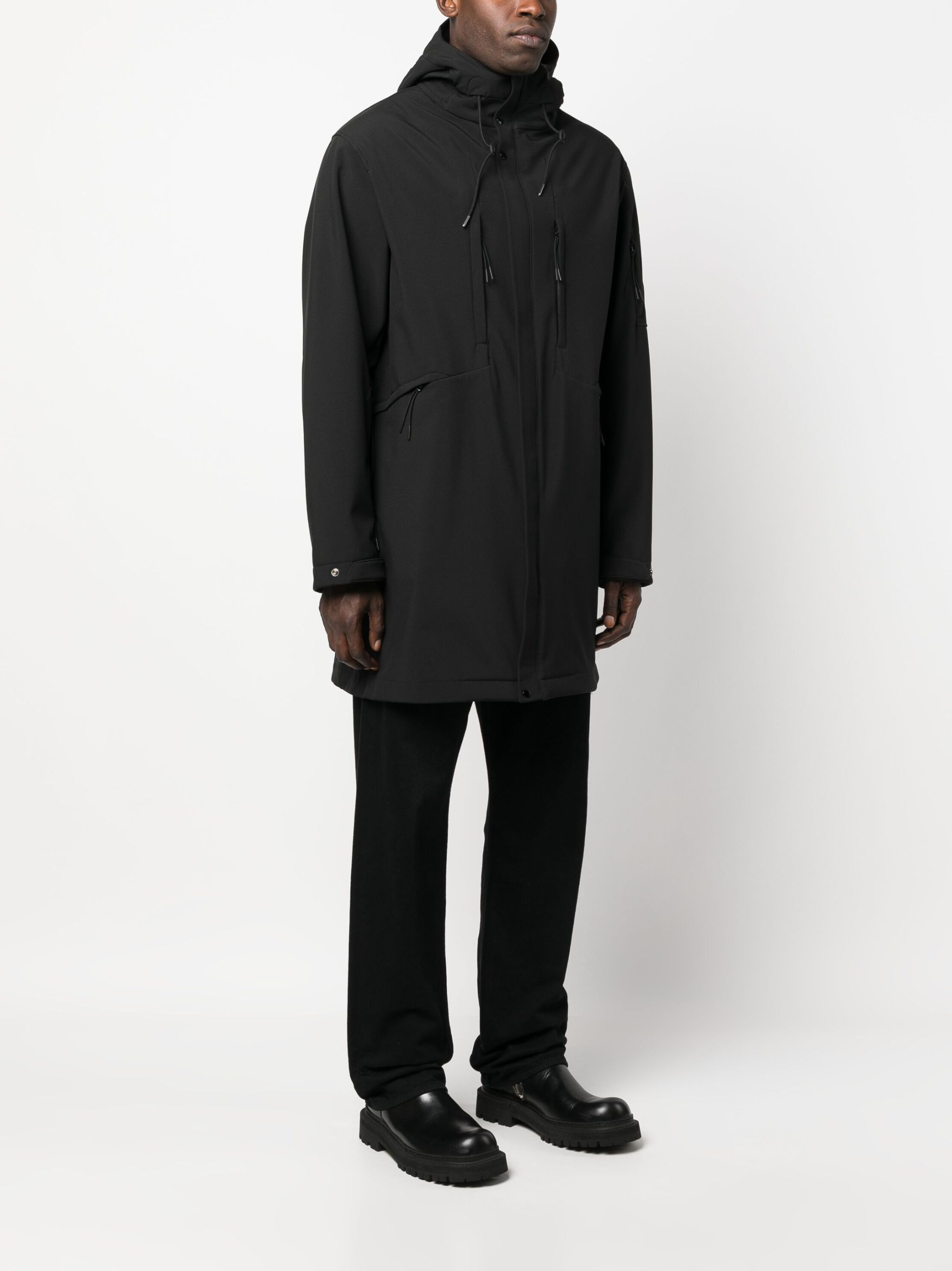 C.P. Company o1y1224 Logo Hooded Parka in Black Size US S / EU 44-46 / 1 - 3 Thumbnail