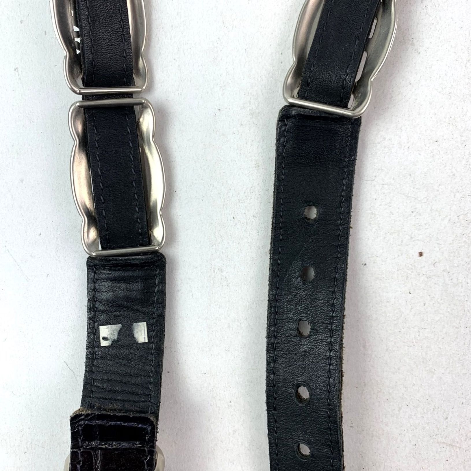 Brighton VINTAGE Brighton Black Croc Embossed Leather Belt Silver Animal Charms 33" Womens Belts Size ONE SIZE - 5 Thumbnail