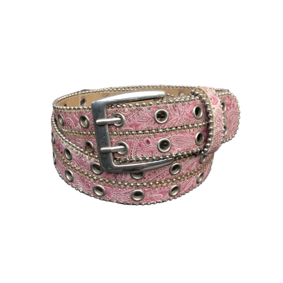 Japanese Brand Y2k style Paisley Pattern Studded Belt Size ONE SIZE - 1 Thumbnail