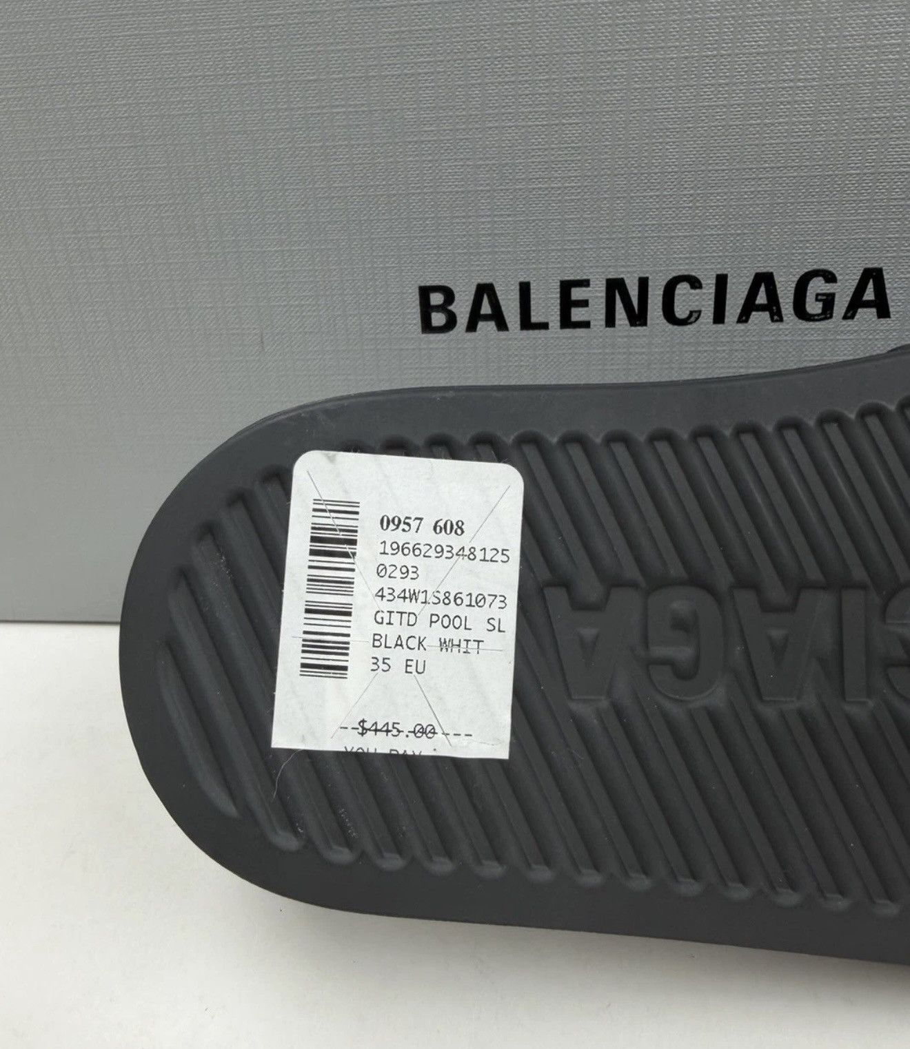 Balenciaga Size 5 Women’s - Balenciaga Pool Slides Black Glow NEW! Size US 5 / IT 35 - 7 Thumbnail