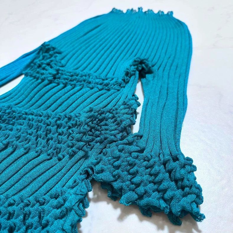 Issey Miyake Issey Miyake size:3 Ribbed stretch knitted pleated ruffled Size XS / US 0-2 / IT 36-38 - 5 Thumbnail