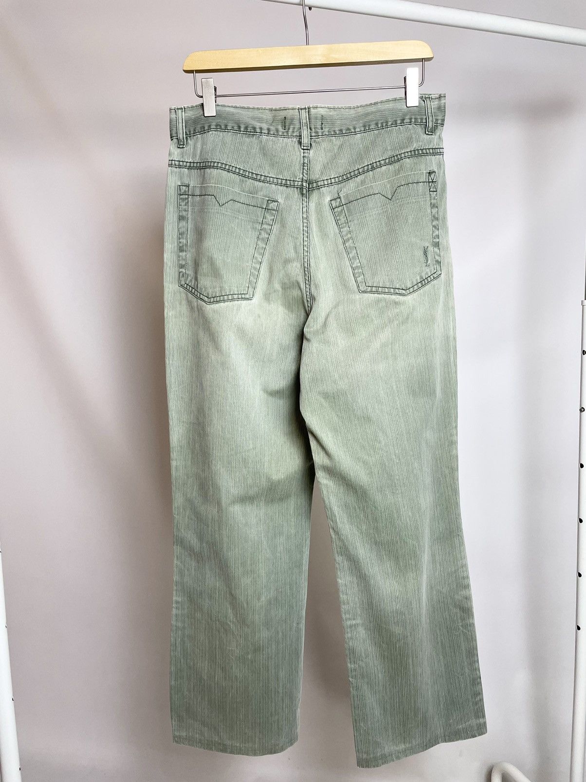 Vintage 🌿 Yves Saint Laurent YSL green denim jeans pants