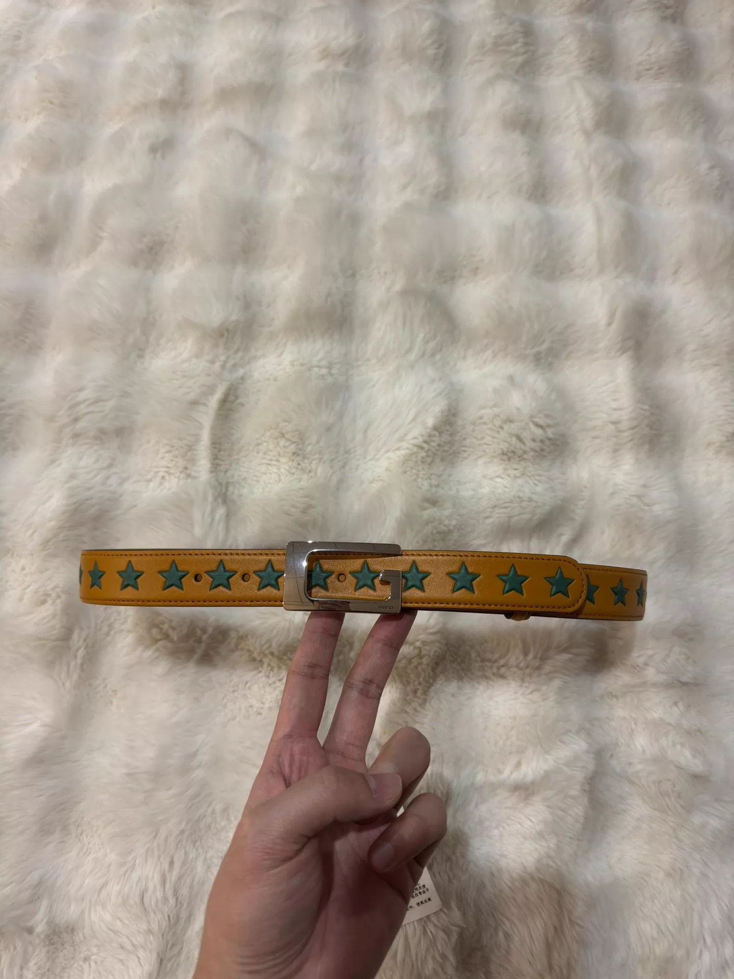 Gucci Gucci Star Silver Buckle Belt Size 85 New with Tags Size ONE SIZE - 1 Thumbnail
