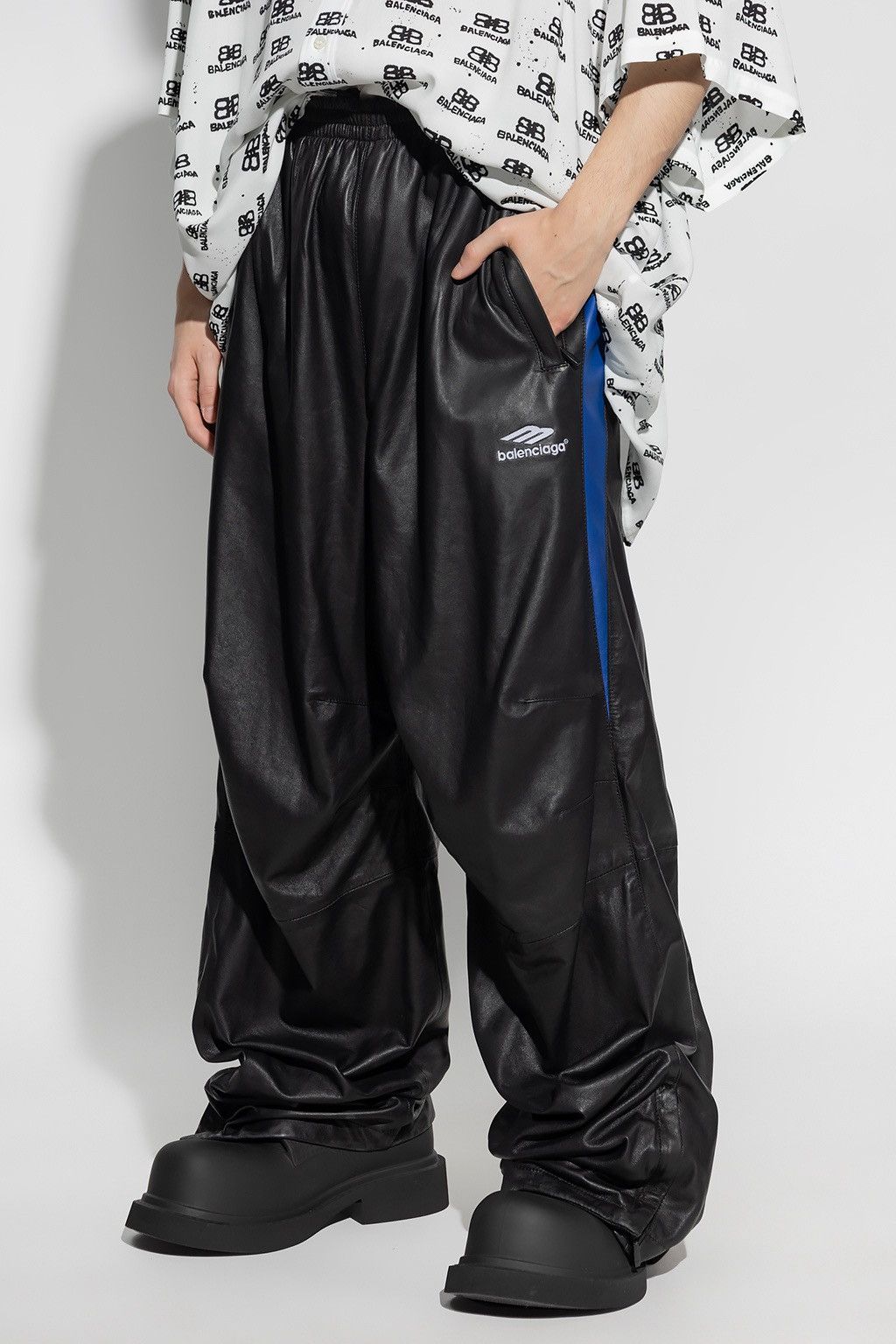 Balenciaga 3B Icon Sports Leather Track Suit Pants Size US 34 / EU 50 - 3 Thumbnail