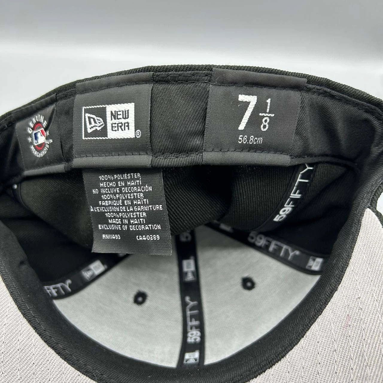 New Era Los Angeles LA Angels Hat Men 7 1/8 Black Embroidered Fitted Size ONE SIZE - 6 Thumbnail