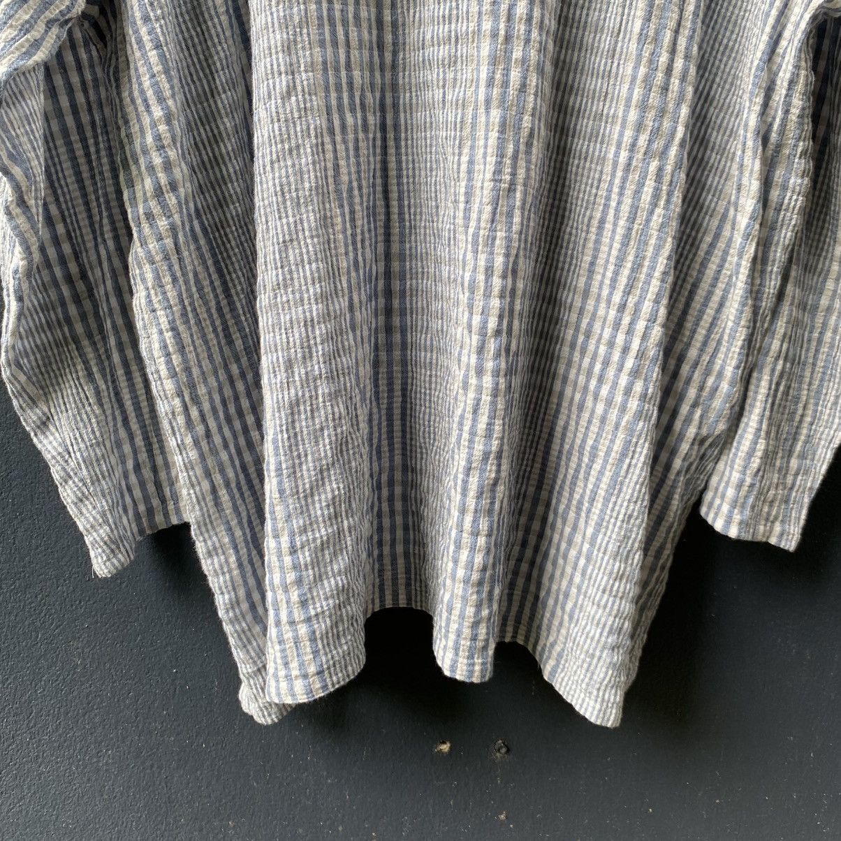 Issey Miyake Plantation Blue Striped Cotton Tunic Top Size M / US 6-8 / IT 42-44 - 8 Thumbnail