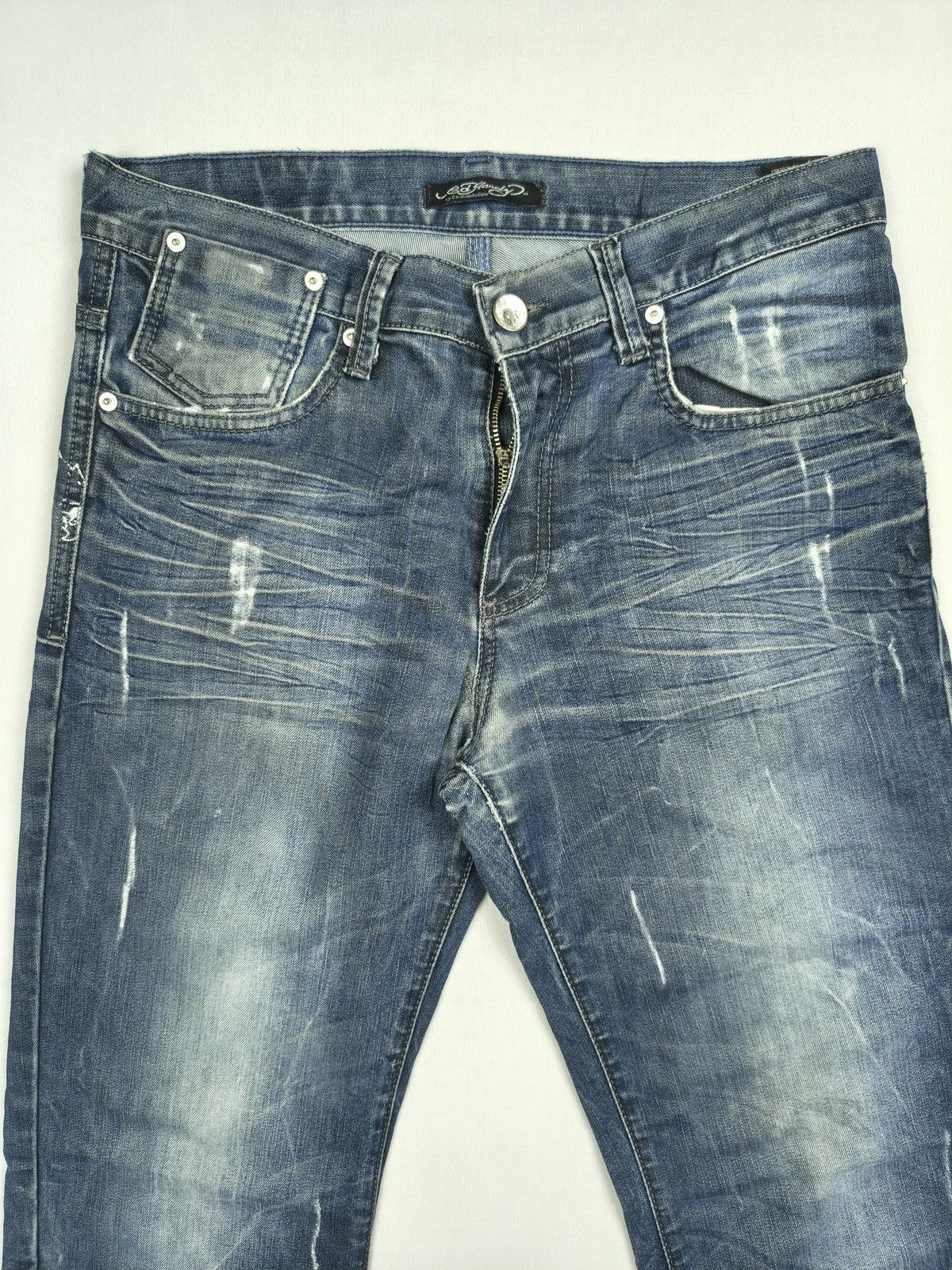 Ed Hardy Ed Hardy Skull Graphic Spellout distressed Y2K Jeans(064) Size US 34 / EU 50 - 13 Thumbnail