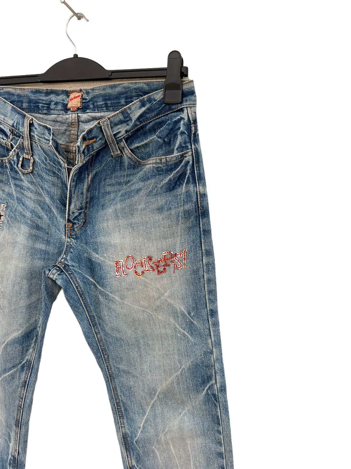 JACKROSE Jackrose Bleached Distressed Denim Patches Denim Jeans Size US 31 - 12 Thumbnail