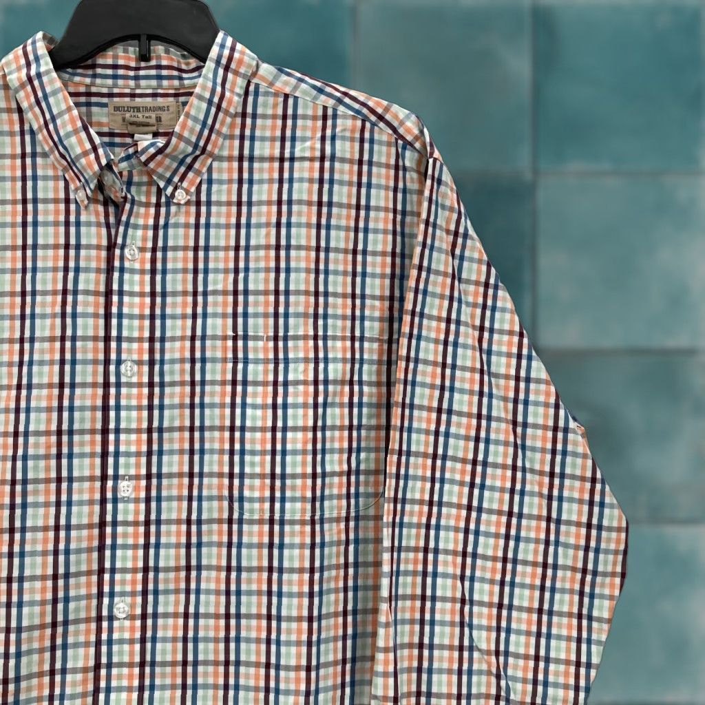 Vintage Duluth Wrinklefighter Relaxed Long Sleeve Shirt 3XL Tall Blue Check Button Down Shirt Size US XXL / EU 58 / 5 - 1 Thumbnail