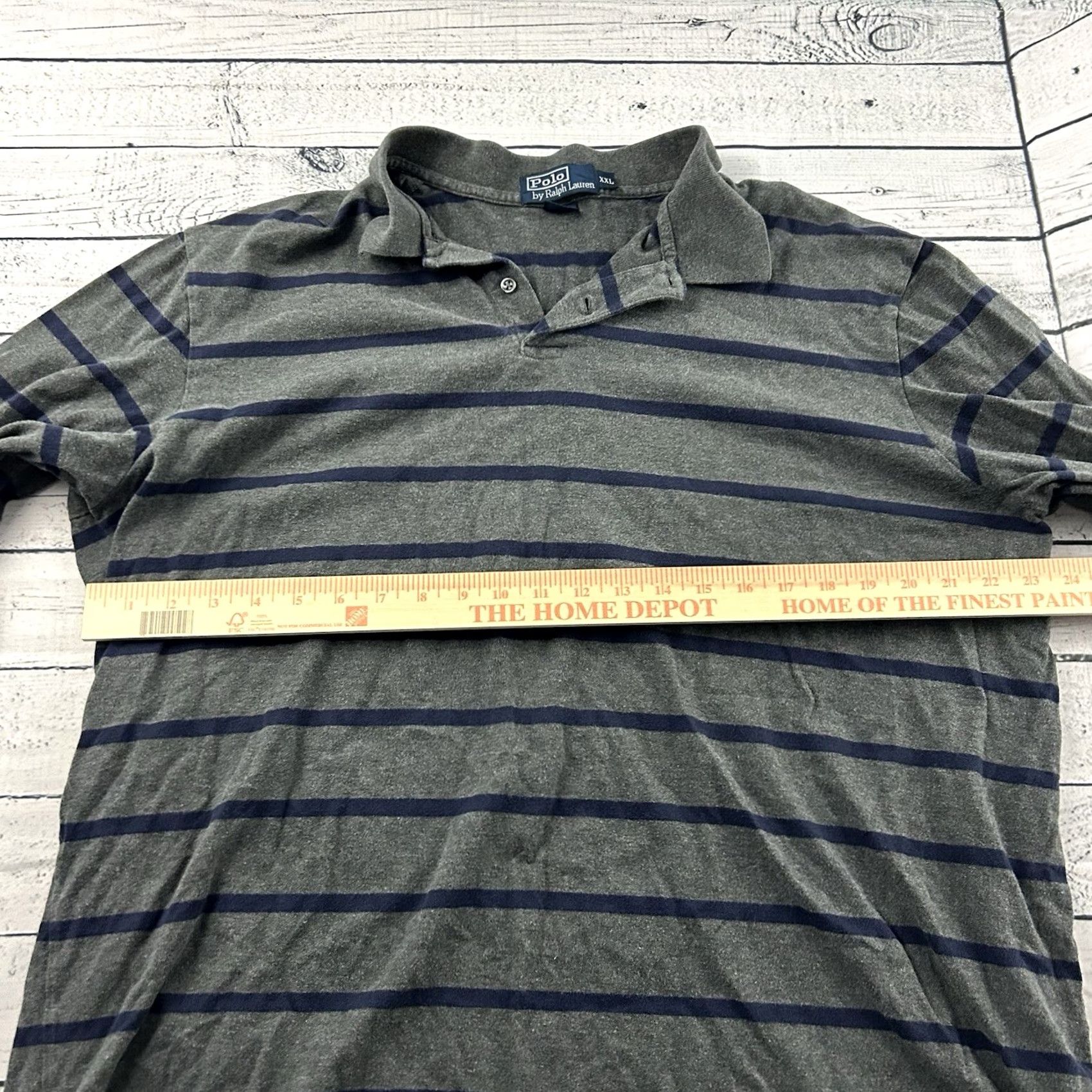 Polo Ralph Lauren VTG Polo Ralph Lauren Long Sleeve Striped Rugby Shirt Men 2XL Gray Blue Polo Ralph Lauren Shirt Mens XXL Striped Button-Up Long Sleeve Size US XXL / EU 58 / 5 - 4 Thumbnail