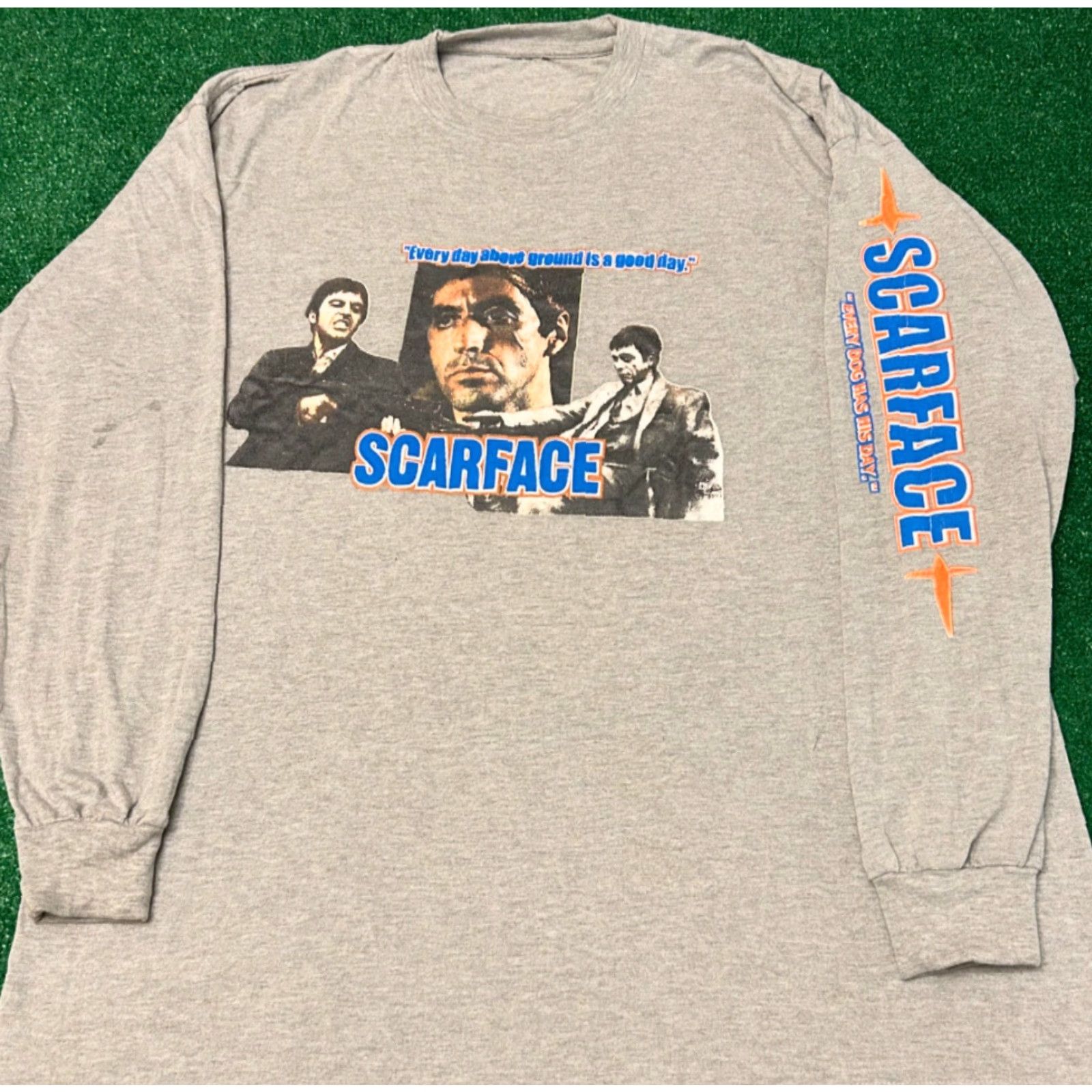 Vintage VINTAGE Scarface Movie Promo Longsleeve Shirt Mens XL Gray 90s Y2K Punk Grunge Hip Hop Sleeve Hit Size US XL / EU 56 / 4 - 4 Thumbnail