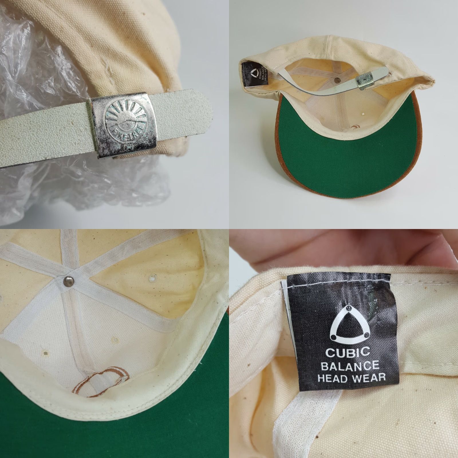 Vintage VINTAGE Cubic Balance Golf Hats Suede Brim Adjustable Baseball Cap Ivory 90s Golf Casual Outdoor Retro PGA Mens Hat Size ONE SIZE - 8 Thumbnail