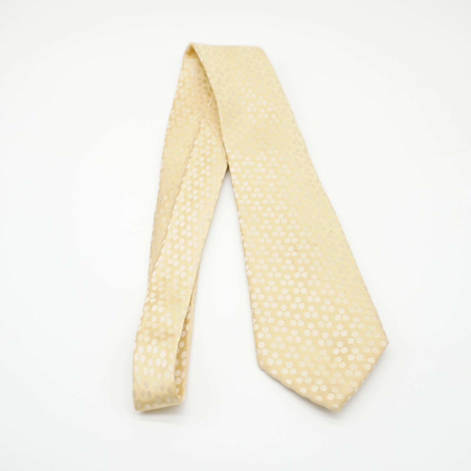 BCBGeneration BCBG Attitude Yellow Polka Dot Woven Silk Tie Size ONE SIZE - 6 Thumbnail