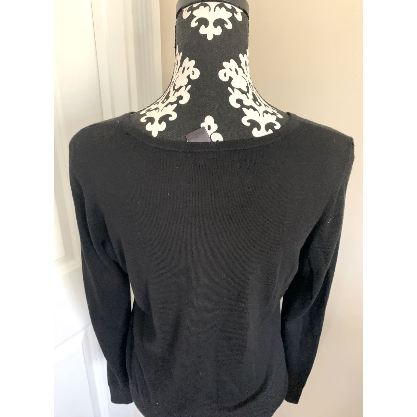 Ann Taylor Ann Taylor Factory Women’s M Black Knit Sweater Top Work/Career Wear Pullover Long Sleeve Round Neck Shirt Size M / US 6-8 / IT 42-44 - 4 Thumbnail