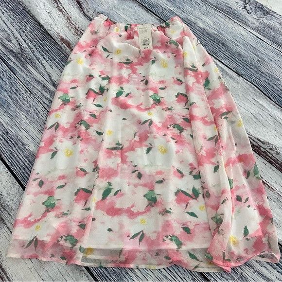 Other NWT “A New Day” Floral Pink Midi Skirt Size 27" / US 4 / IT 40 - 2 Thumbnail