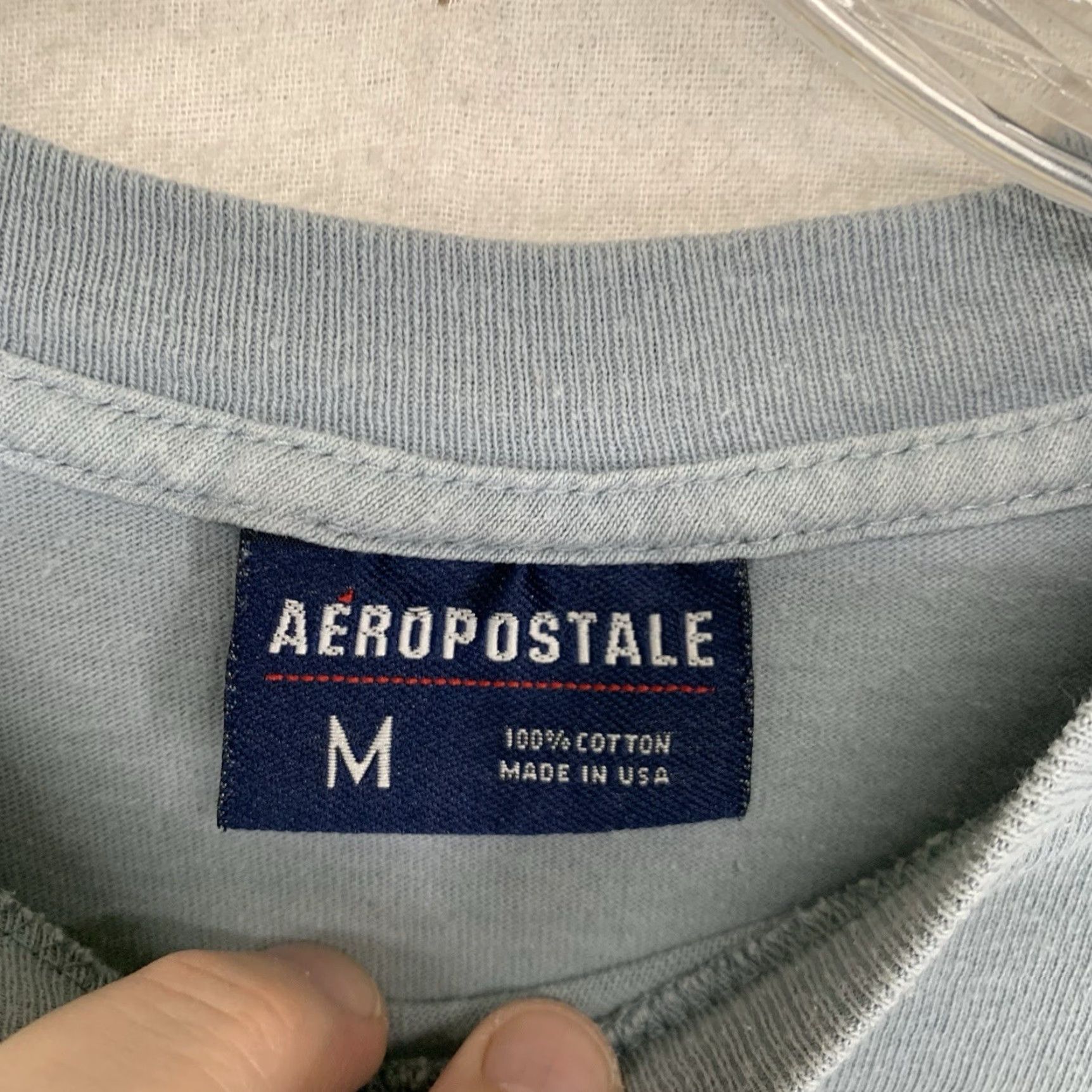 Aeropostale VINTAGE Aeropostale Graphic Print Shirt Mens Medium Blue 2000s Y2K Spell Out Grunge Size US M / EU 48-50 / 2 - 6 Thumbnail