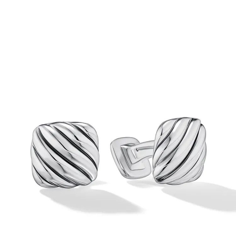David Yurman o1w1db10426 C0F336 Size:8 /Cushion Cufflinks in Silver Size ONE SIZE - 1 Thumbnail