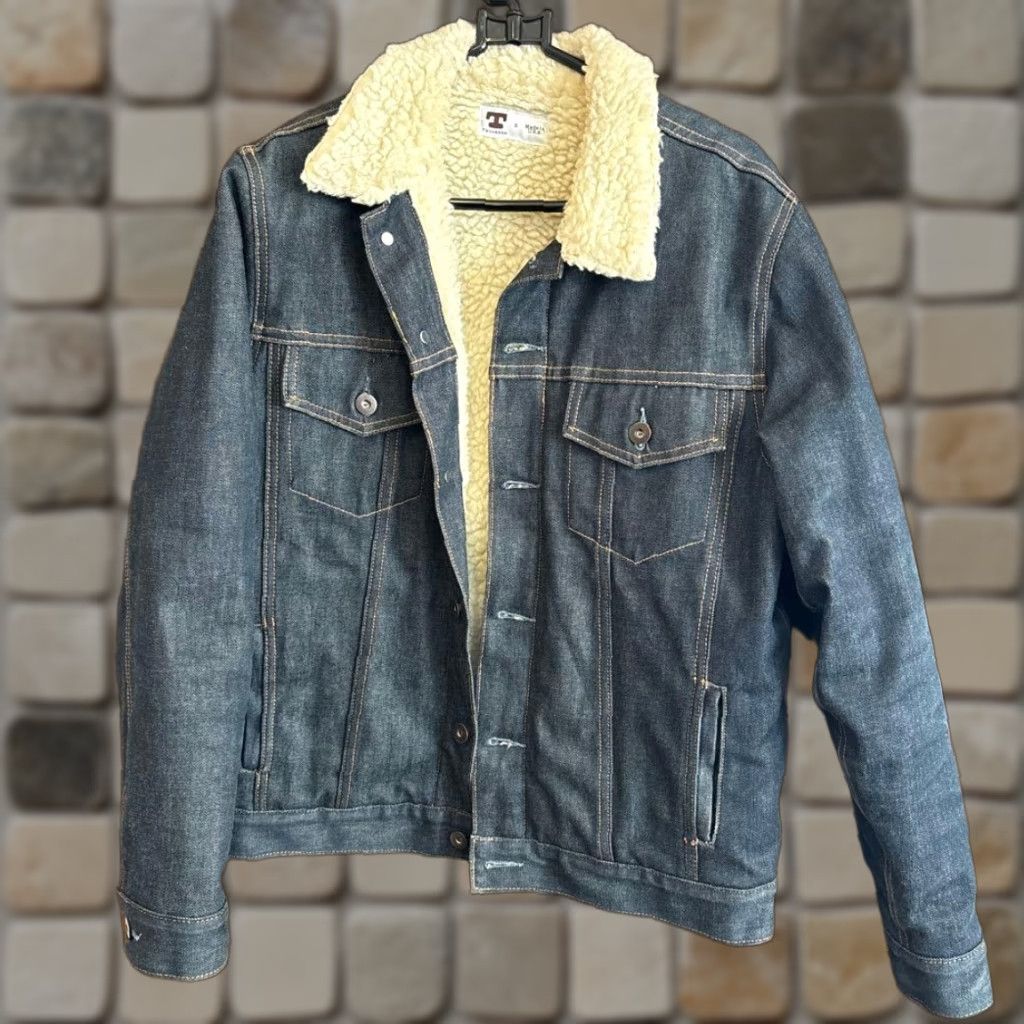 Tellason Tellason Denim Boa Jacket S Unisex Adults Made in USA Cotton Blue Regular Size S Size US S / EU 44-46 / 1 - 1 Thumbnail