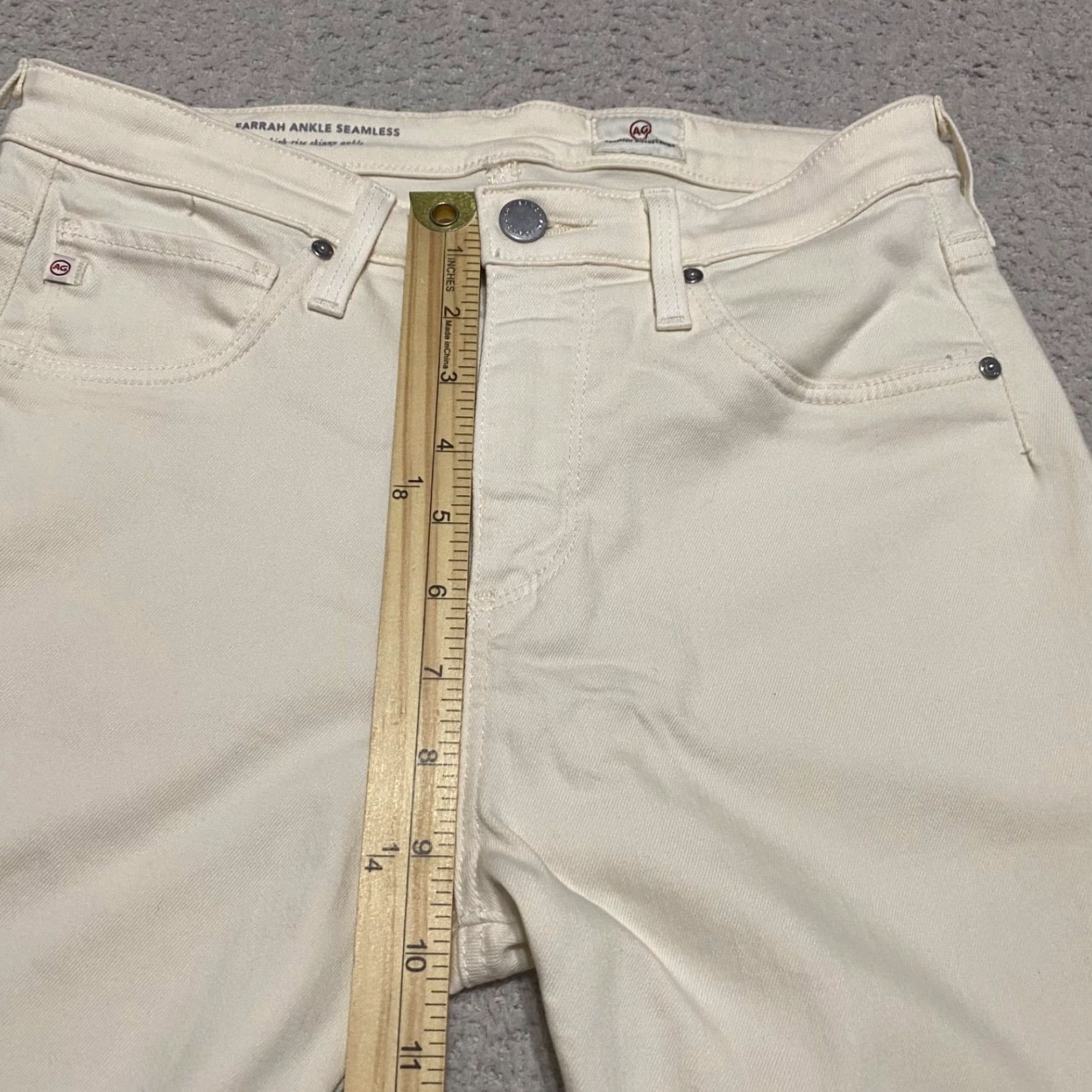 Farah AG Adriano Goldschmied Jeans Women 28 Skinny White Farah Inseam 28 High Rise Slim Pockets Stretch Denim Vintage No Size 27" / US 4 / IT 40 - 7 Thumbnail