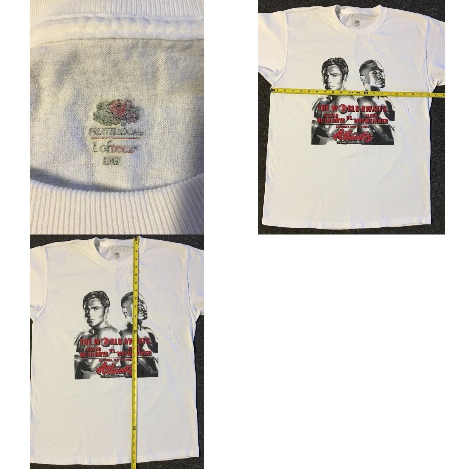 Vintage VINTAGE 2007 Floyd Mayweather vs Oscar De La Hoya Boxing Shirt White M L Fight Grunge Y2K Size US M / EU 48-50 / 2 - 8 Thumbnail