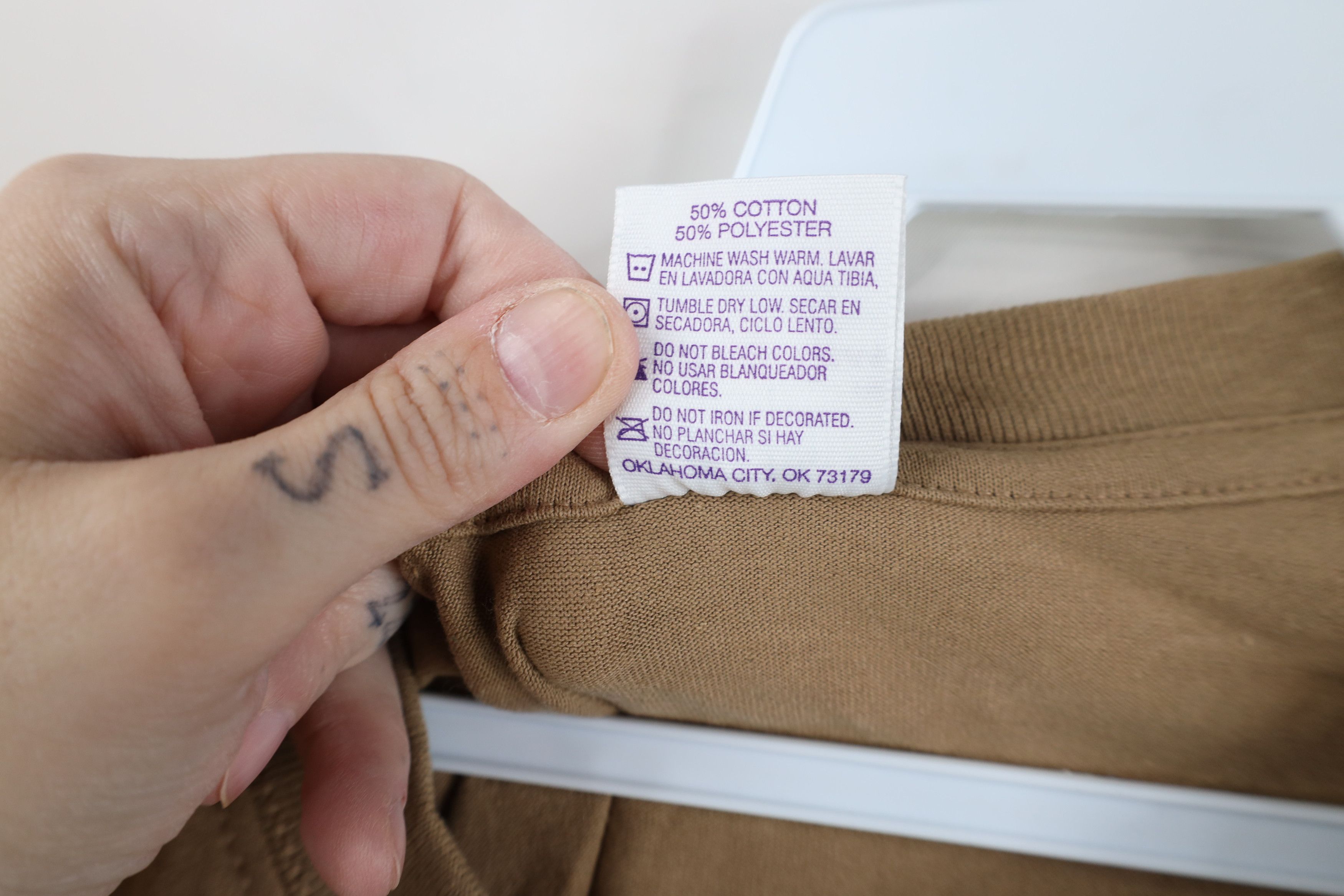 Vintage Vintage 90s Streetwear Short Sleeve T-Shirt Beige Khaki Size US L / EU 52-54 / 3 - 8 Thumbnail