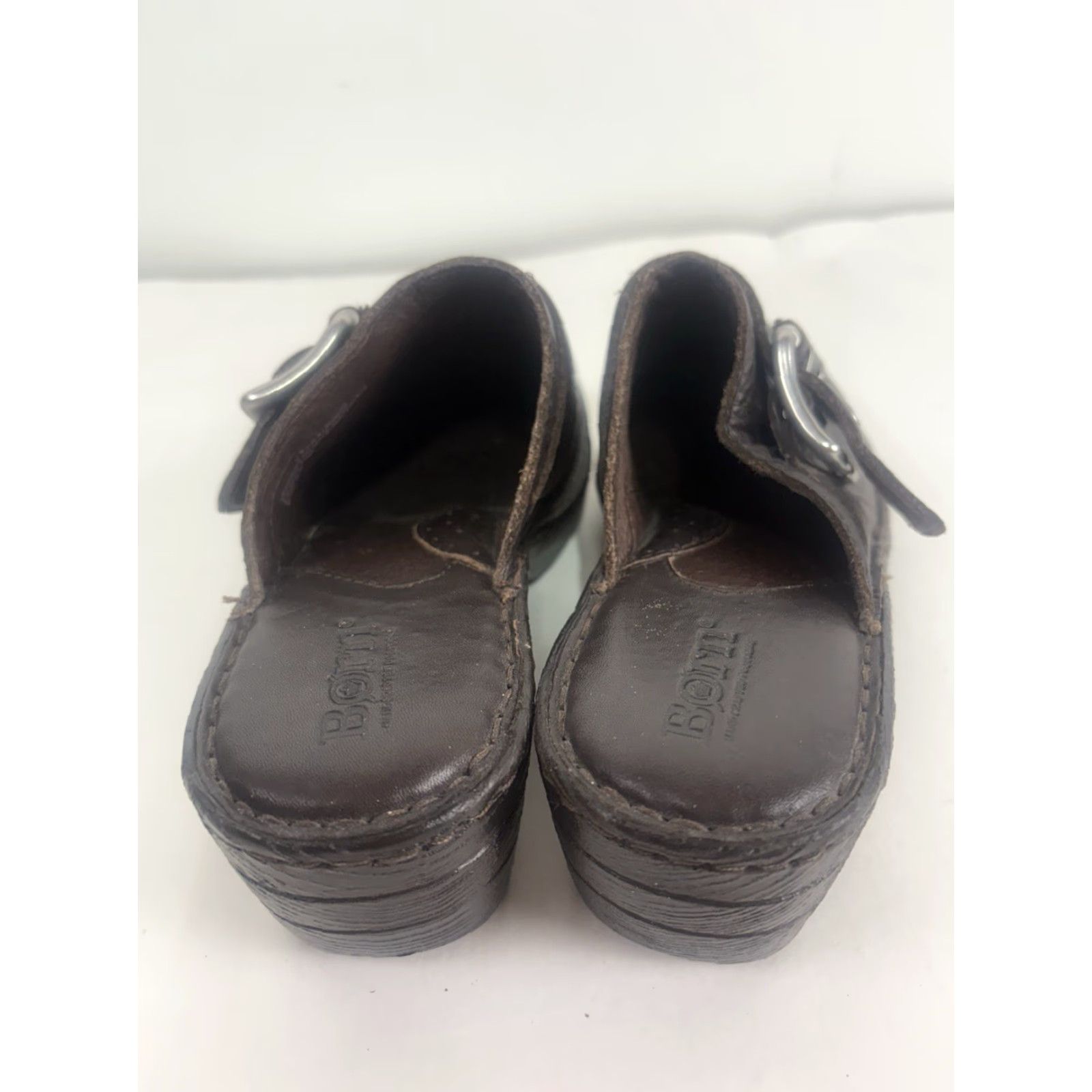 Born VINTAGE Born Wedge Slip-On Shoes Women Brown Leather 7 Casual Comfort Wedge Size US 7 / IT 37 - 4 Thumbnail