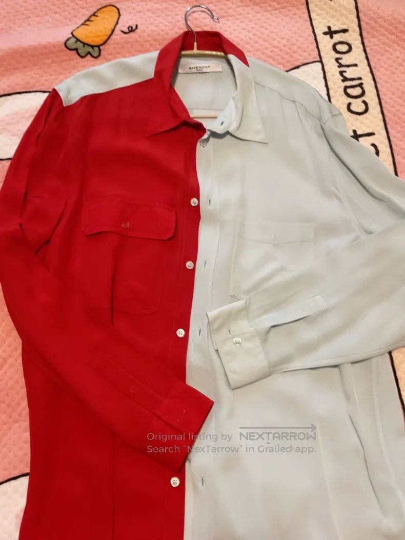 Givenchy Givenchy Red and White Colorblock Shirt Size US M / EU 48-50 / 2 - 1 Thumbnail