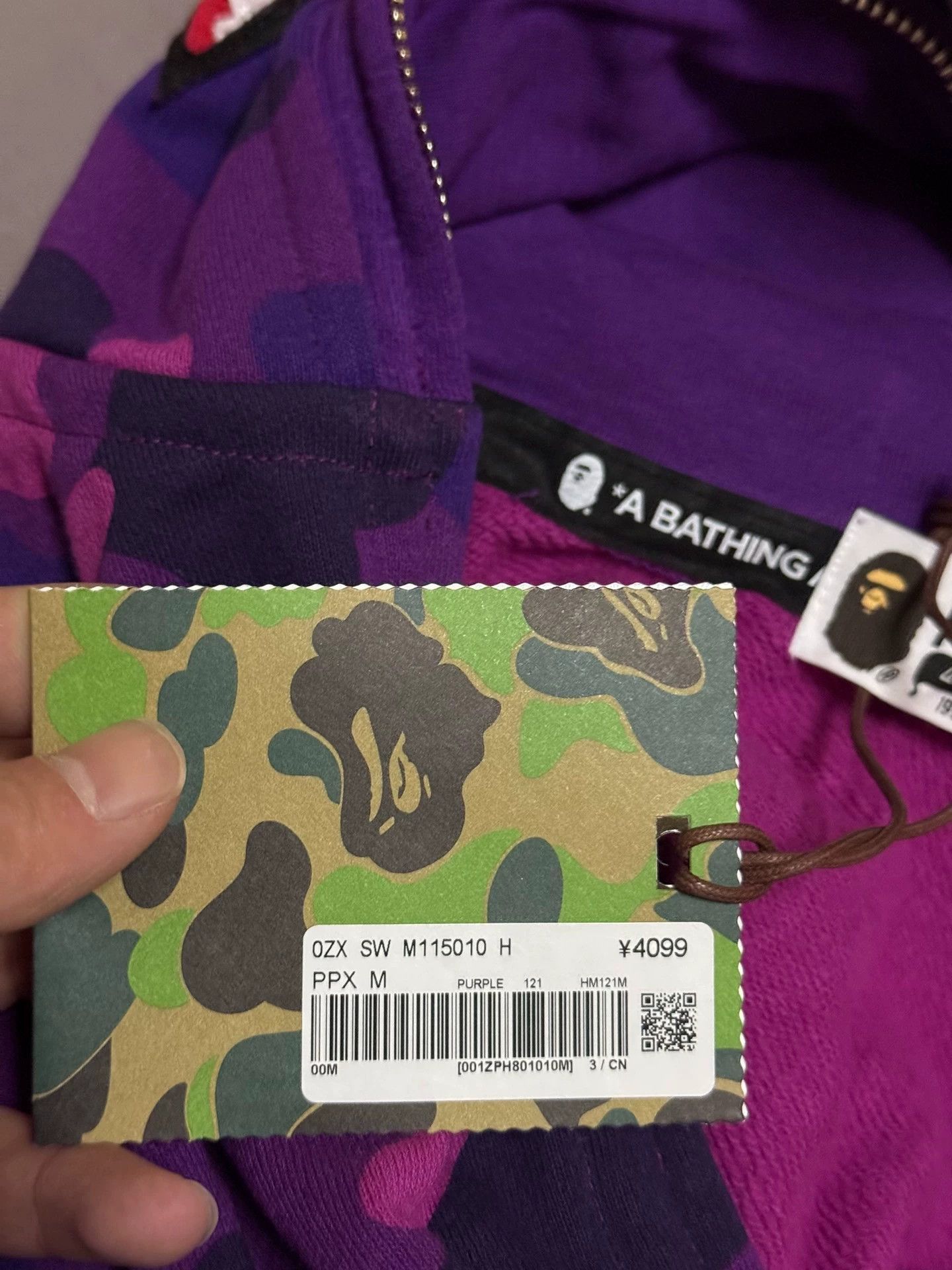 Bape Bapa Purple Camo Double Shark Hoodie M New w/ Tags Size US M / EU 48-50 / 2 - 9 Thumbnail