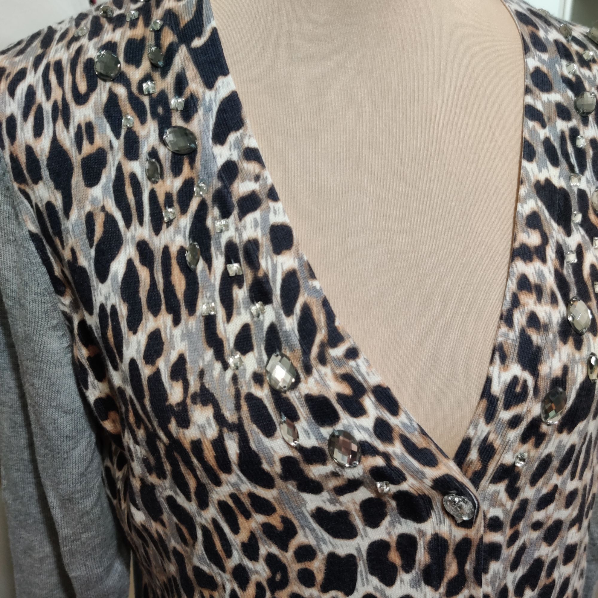 Chicos Chicos 1 M Leopard Print Cardigan Long Sleeve Rhinestone But Size M / US 6-8 / IT 42-44 - 2 Thumbnail