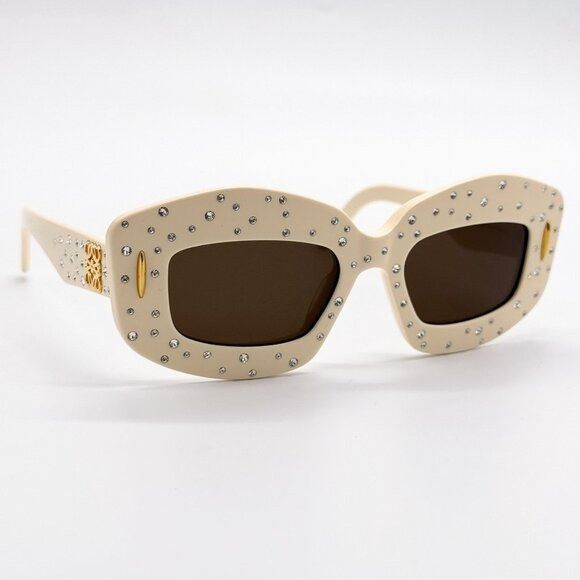 Loewe NEW LOEWE SUNGLASSES LW4114IS 25E IVORY WOMEN EYEWEAR Size ONE SIZE - 5 Thumbnail