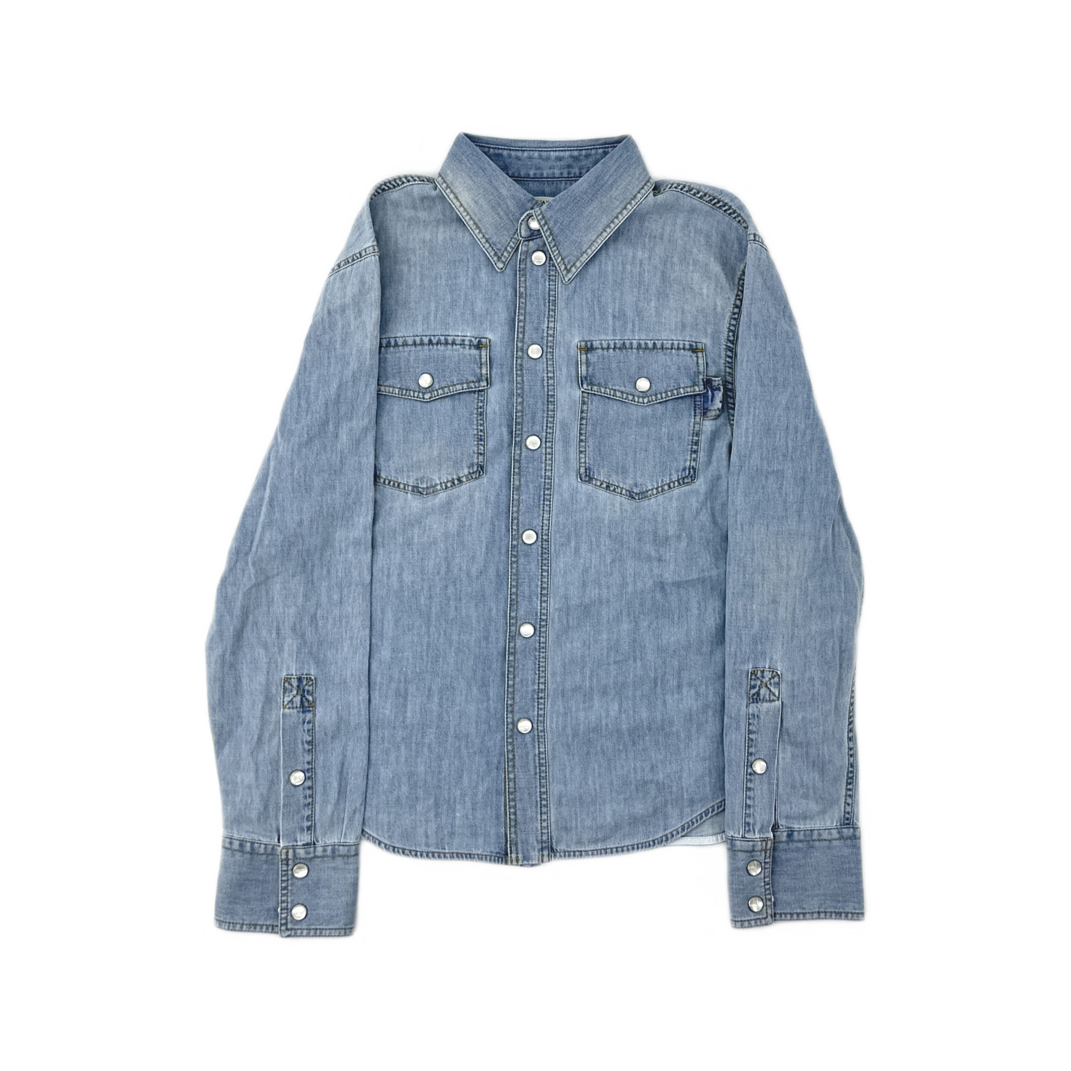 Bottega Veneta Bottega Veneta Bleached Denim Shirt Size 48 Size US M / EU 48-50 / 2 - 1 Thumbnail