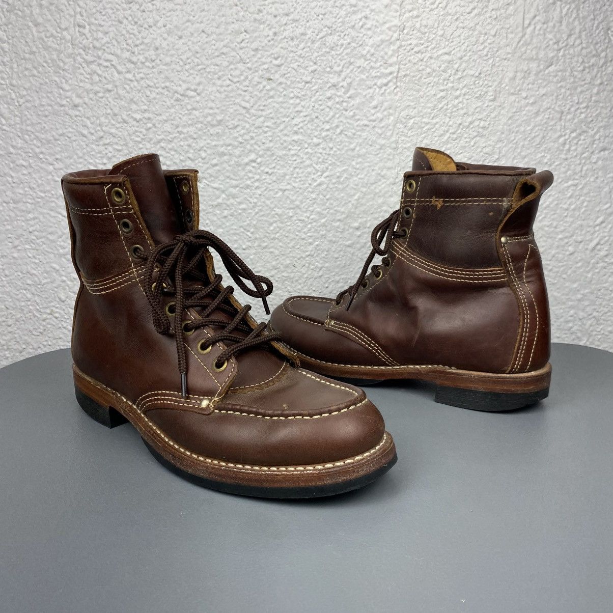 RRL Ralph Lauren Brunel Leather Work Boots Size US 7 / EU 40 - 2 Thumbnail