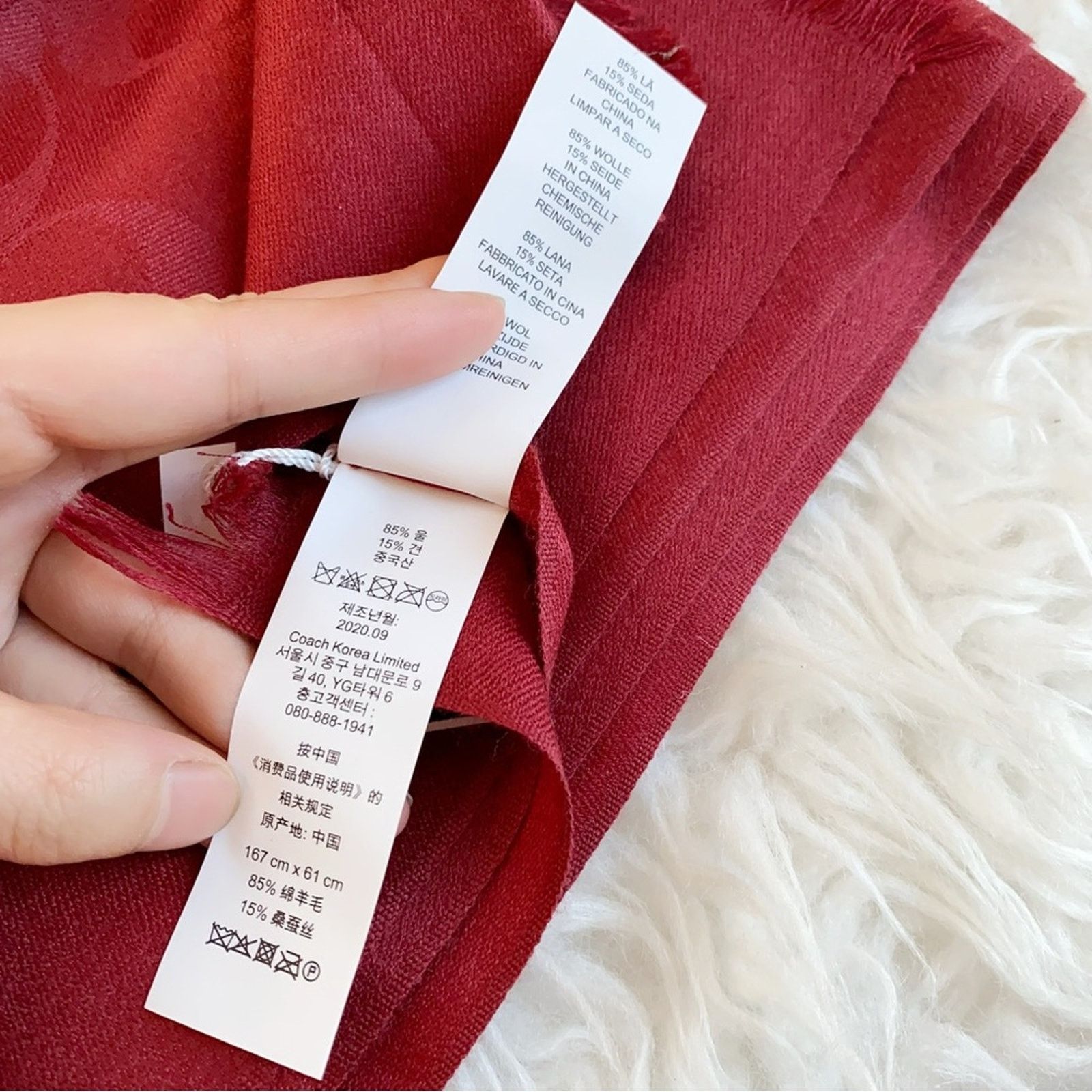 Coach Coach 1941 red Signature Wrap Women's Scarf Size ONE SIZE - 8 Thumbnail