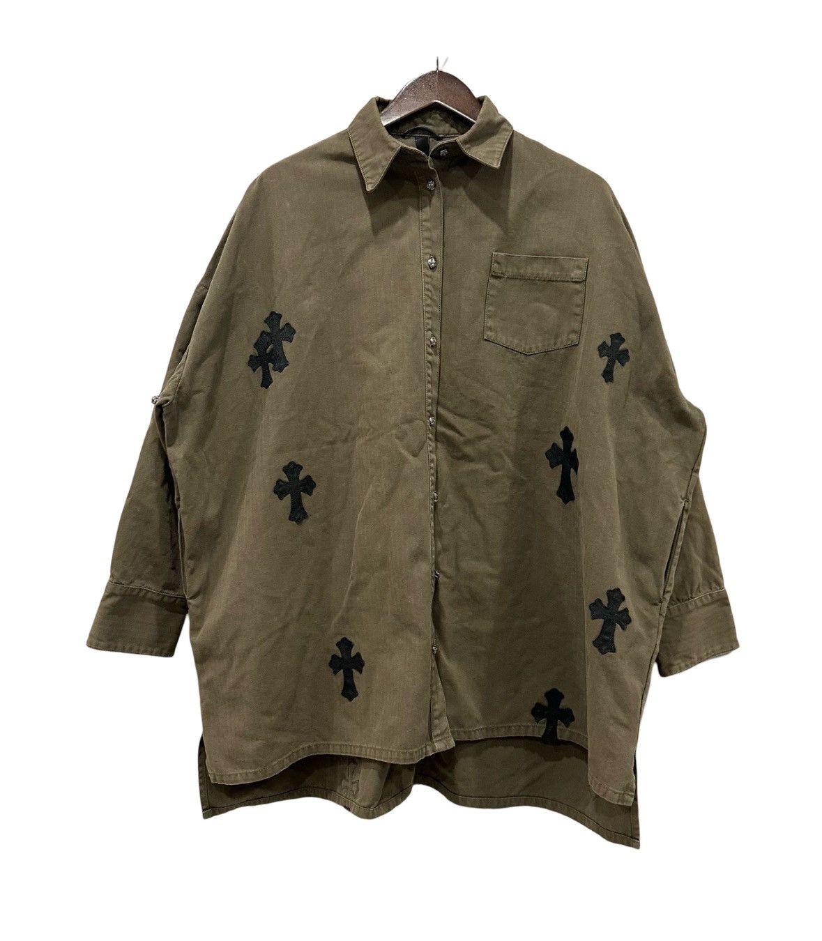 Chrome Hearts Leather cross patch mahal kita button up shirt jacket Size US S / EU 44-46 / 1 - 1 Thumbnail
