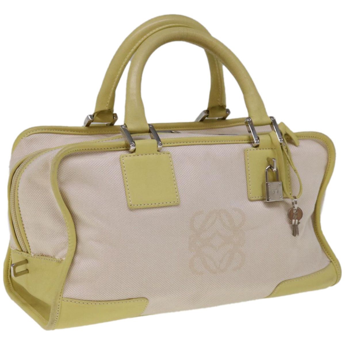 image of Loewe Hand Bag Canvas White Auth Ep3279, Women's