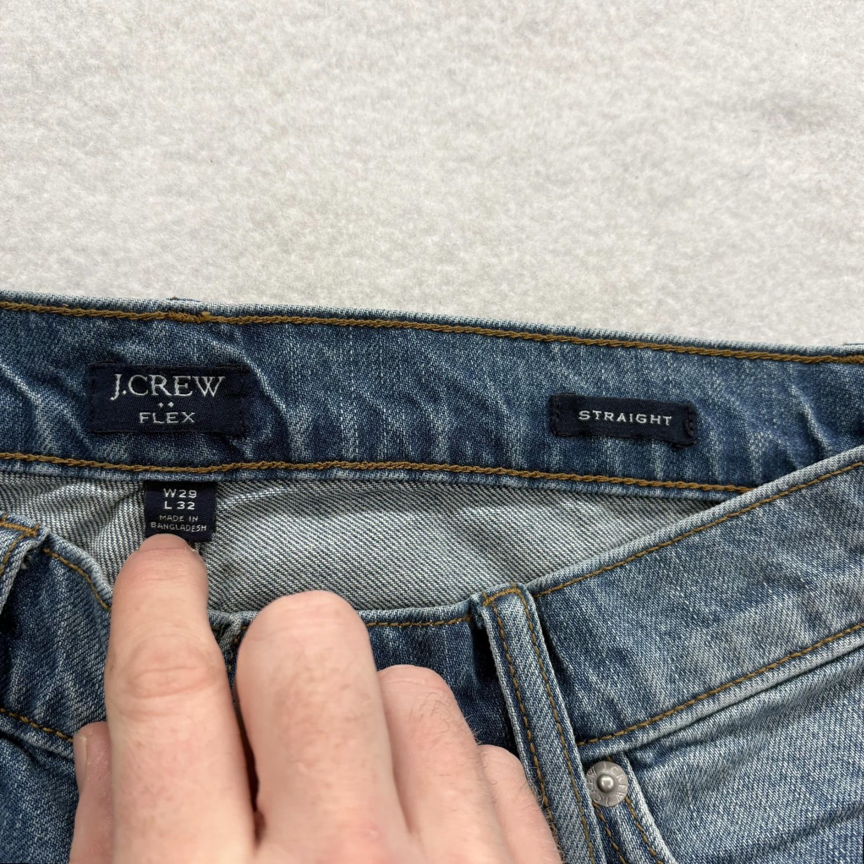 J.Crew J.CREW Flex Straight Jeans Mens 29x32 Blue Medium Wash Stretch Denim Preppy Size US 29 - 4 Thumbnail