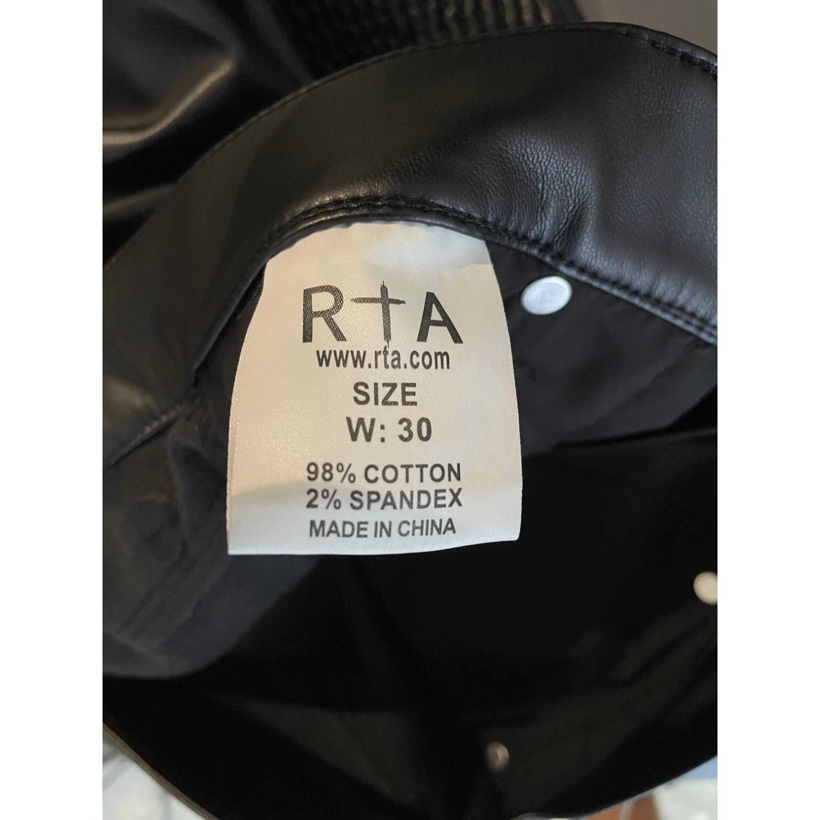 Rta RTA Black Leather Jeans Size US 30 / EU 46 - 3 Thumbnail