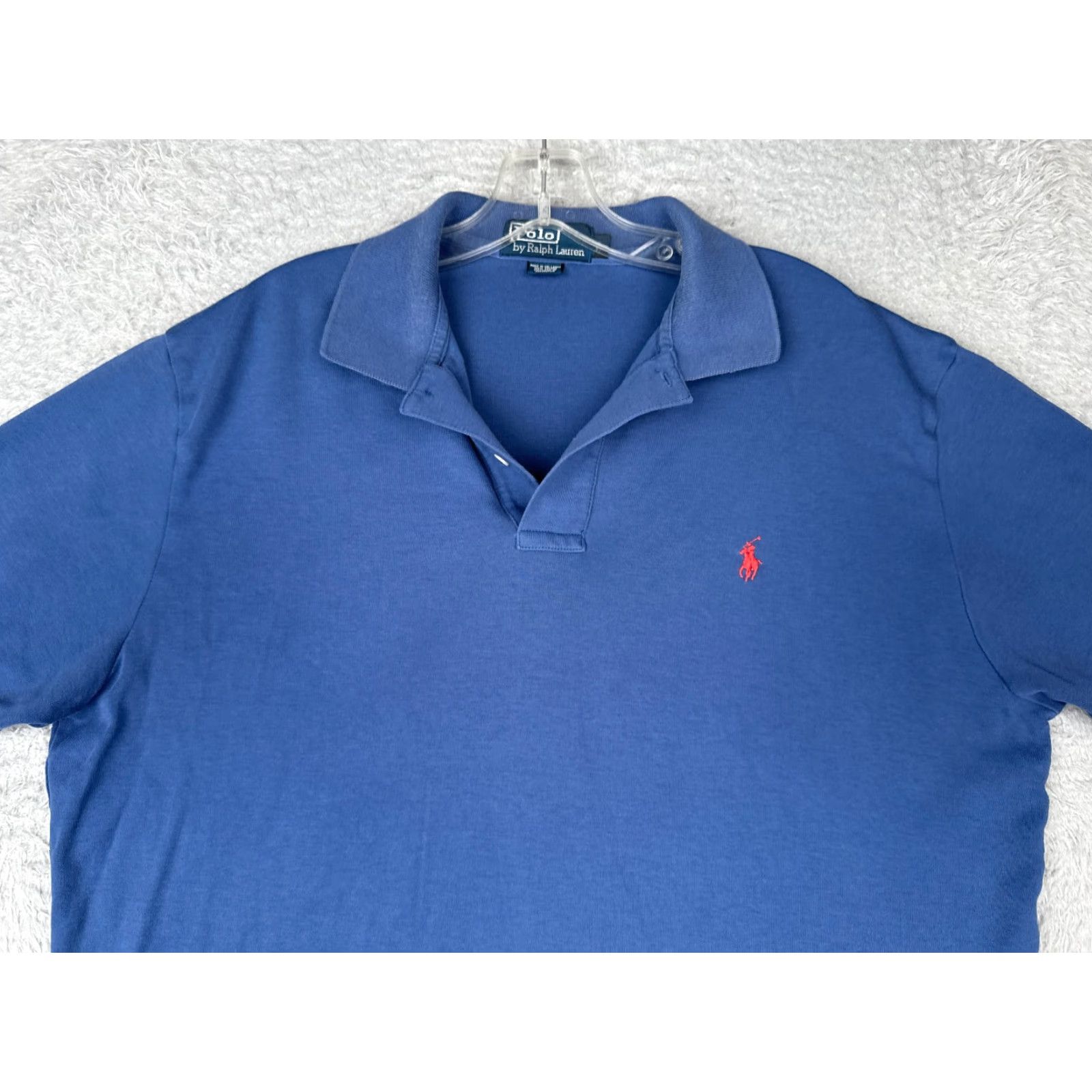 Ralph Lauren VINTAGE Ralph Lauren Polo Shirt Adult Large Blue 100% Cotton Short Sleeve Polo Mens Note: keep to original words only; must not add extraneous terms. Size US L / EU 52-54 / 3 - 4 Thumbnail