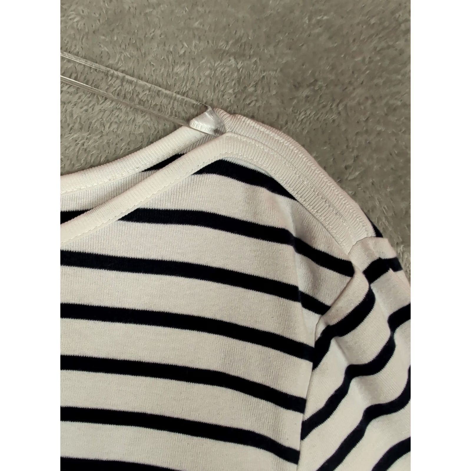 Vintage Chicos Top Womens XL Blue White Stripe 3/4 Sleeve Pullover Nautical Beachy Size XL / US 12-14 / IT 48-50 - 5 Thumbnail