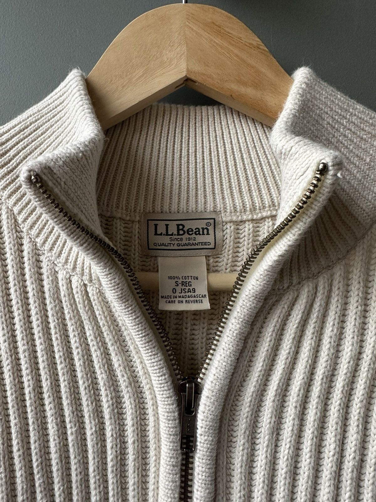 L.L. Bean Vintage L. L. Bean Beige Zip Ribbed Sweater 90s Size US S / EU 44-46 / 1 - 3 Thumbnail