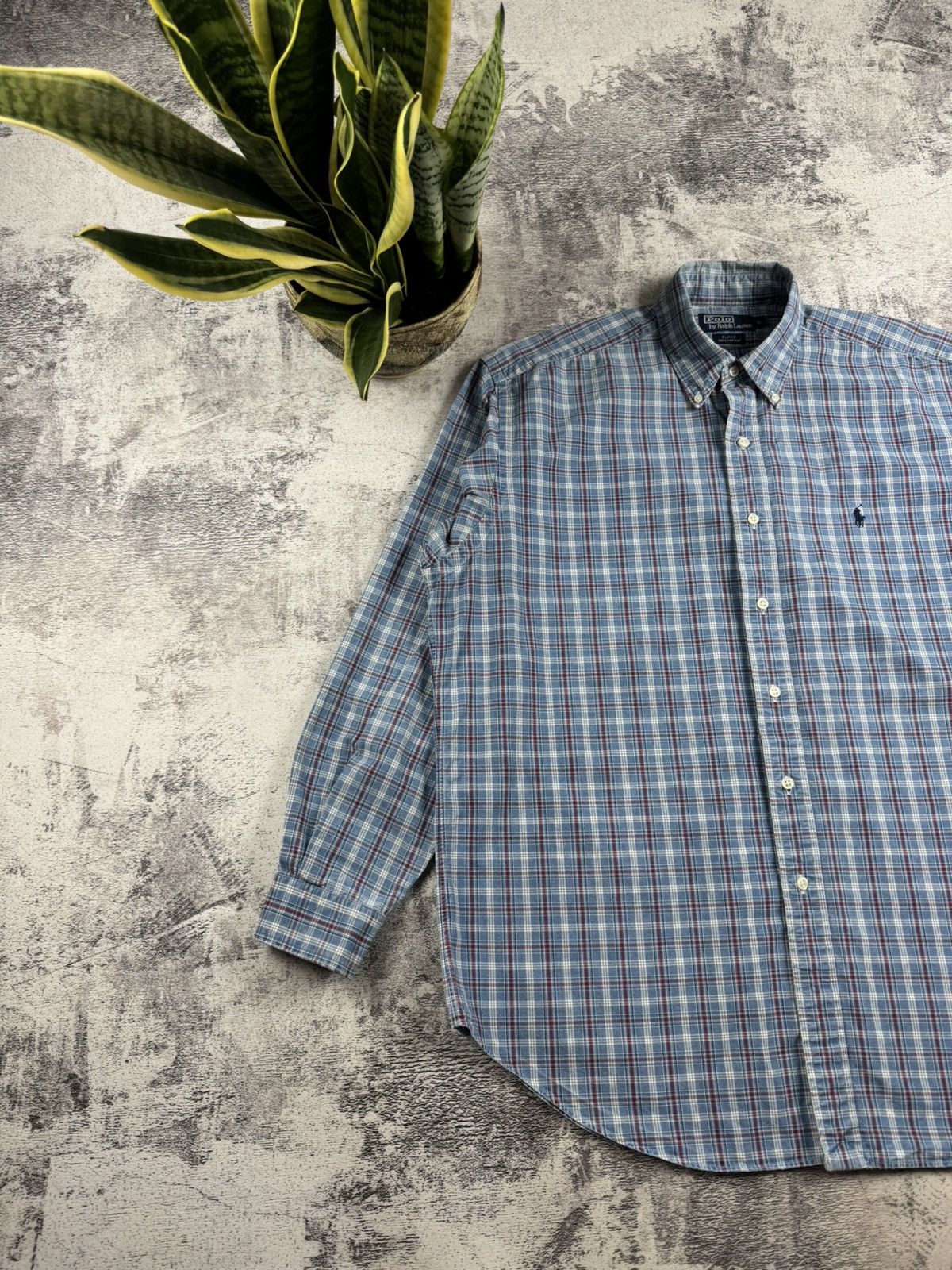 Polo Ralph Lauren Polo Ralph Lauren Blake Plaid Large Button Checked Blue Oxford LongSleeve Shirt Size US L / EU 52-54 / 3 - 2 Thumbnail