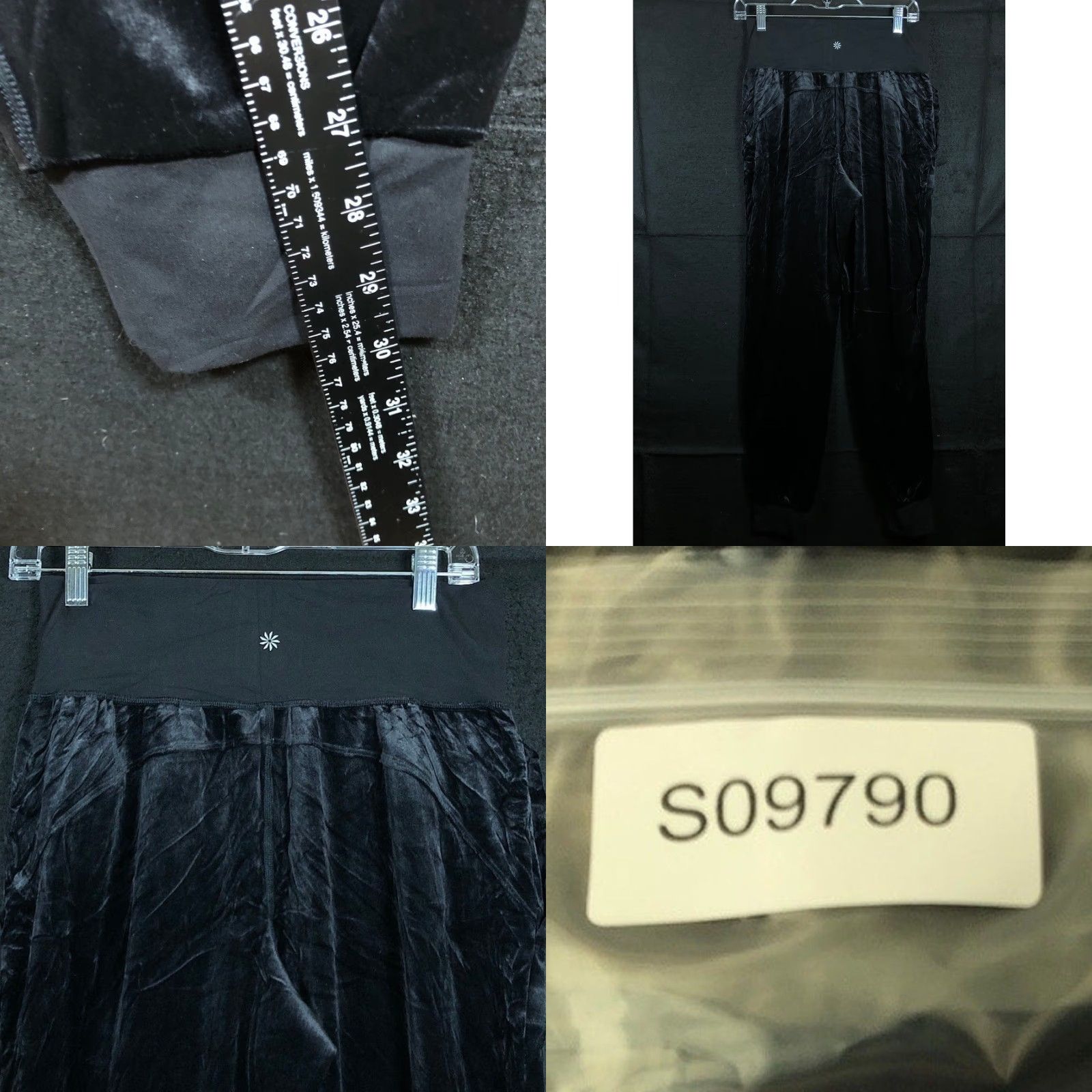 Athleta Athleta Pants Womens Black Velvet Salutation Joggers Pockets Stretch Medium Casual Athletic Size 28" / US 6 / IT 42 - 8 Thumbnail