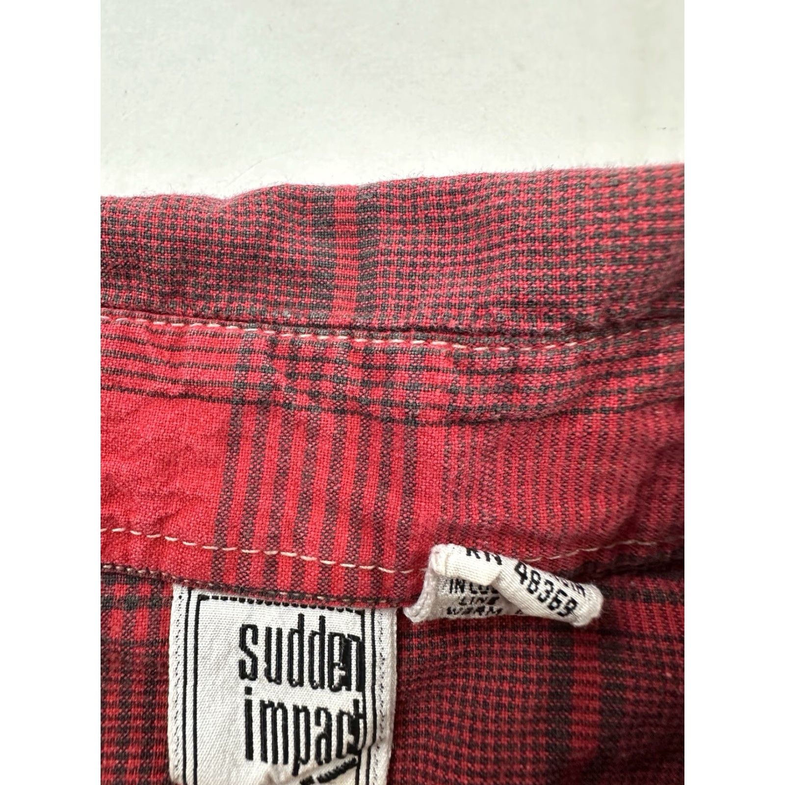Vintage VINTAGE Sudden Impact Shirt Womens Small Red Plaid Button Up Long Sleeve Size S / US 4 / IT 40 - 3 Thumbnail