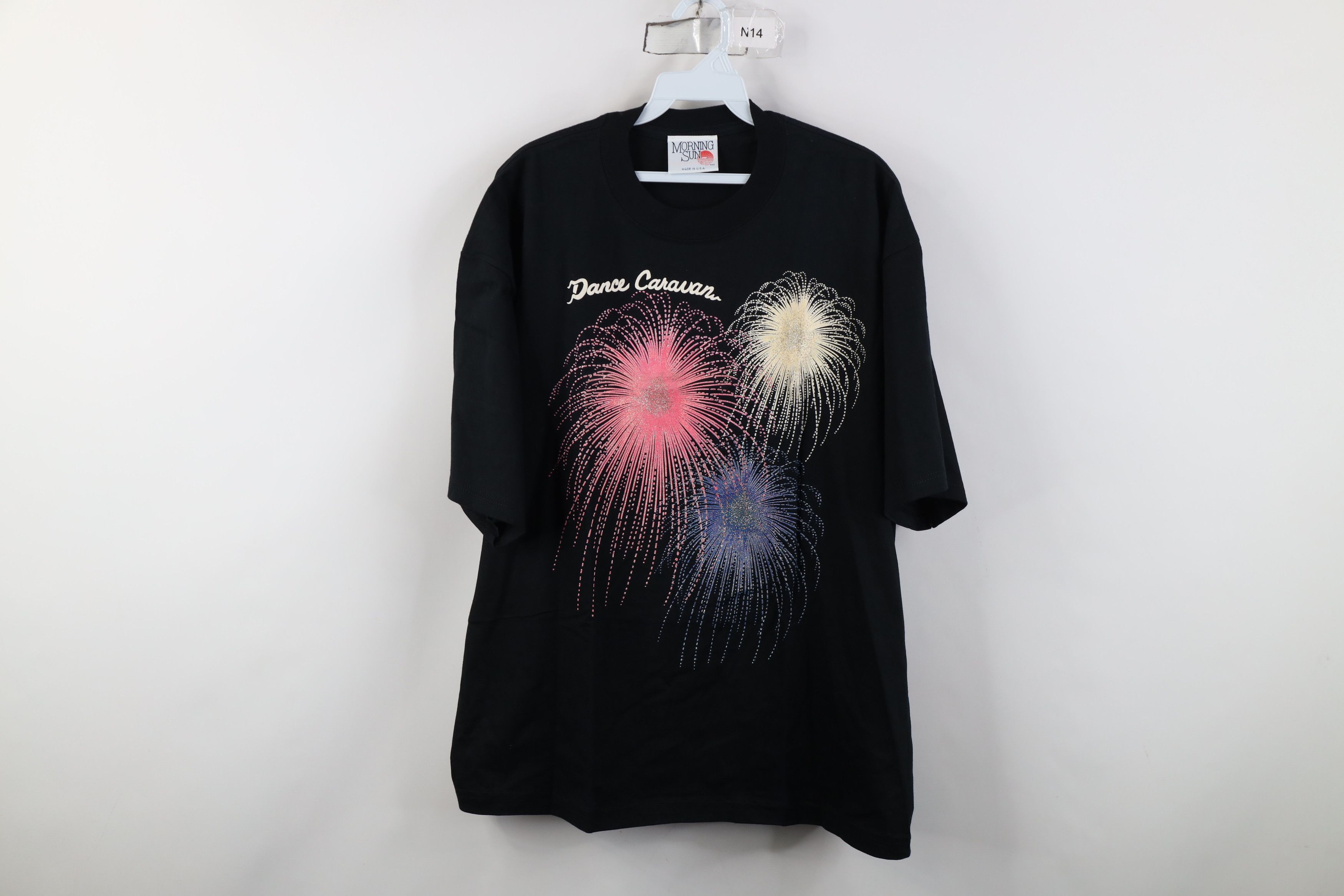 Vintage Vintage 90s Dance Fireworks Short Sleeve T-Shirt Black USA Size XL / US 12-14 / IT 48-50 - 1 Thumbnail