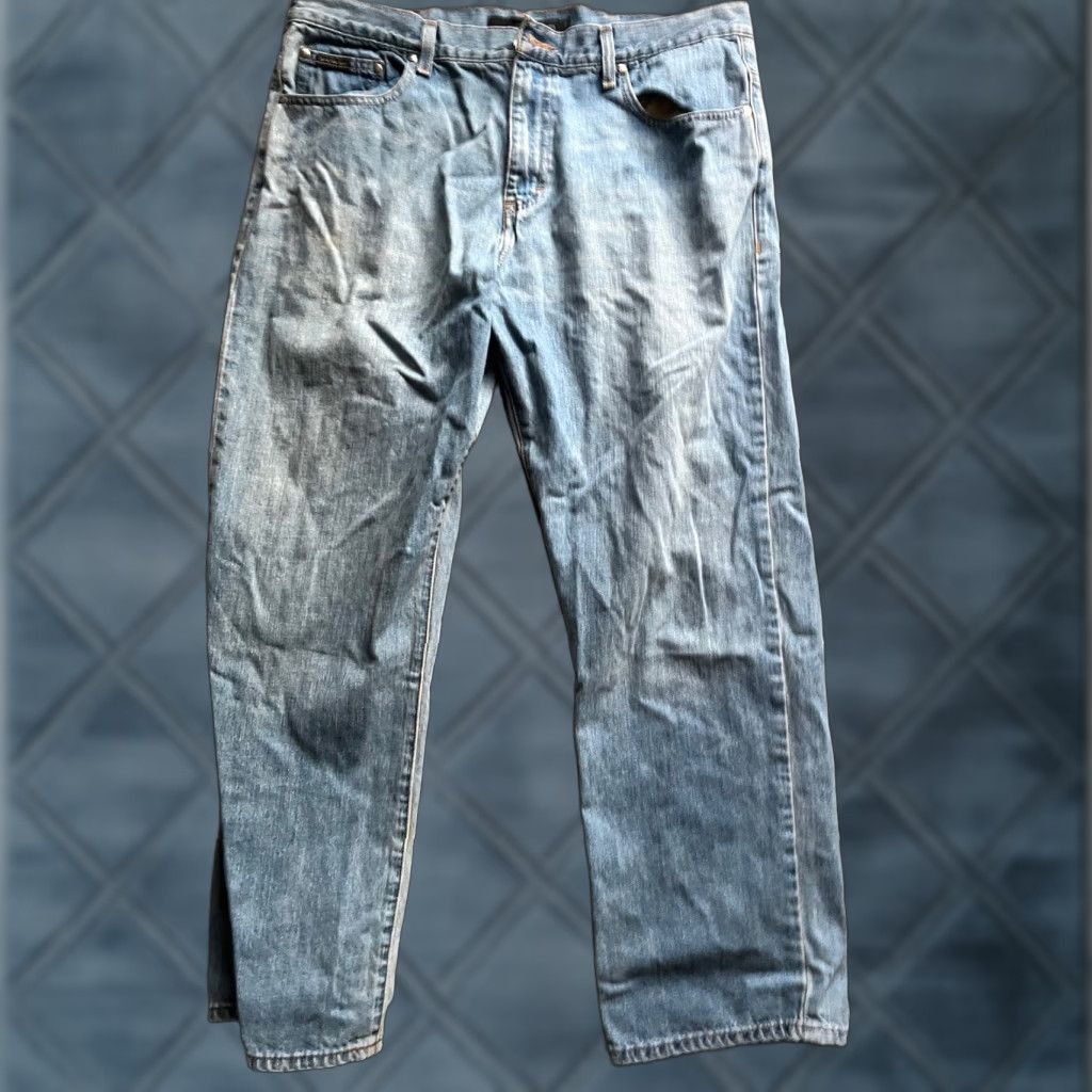 Calvin Klein Calvin Klein Jeans Men Straight Inseam 30” Blue 38 Relaxed Fit Denim Mid Rise Zip Button Logo Cotton Size US 38 / EU 54 - 1 Thumbnail