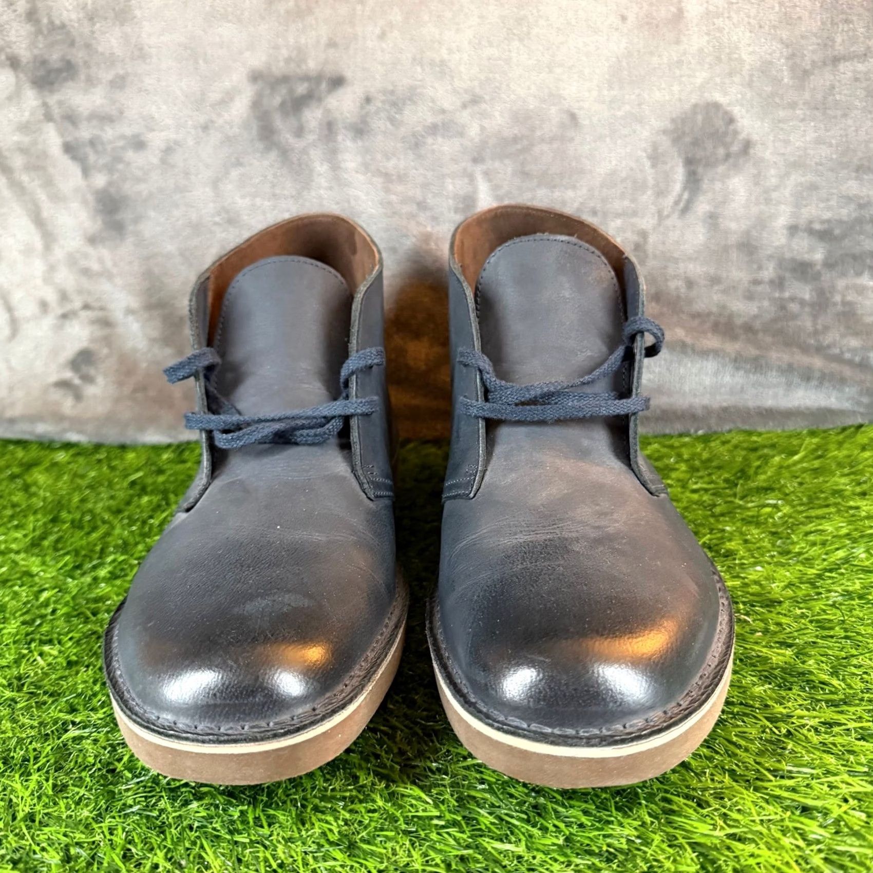 Clarks Clarks Desert Boots Mens 9.5 Navy Blue Leather Chukka Boots 261123167085 Size US 9 / EU 42 - 3 Thumbnail